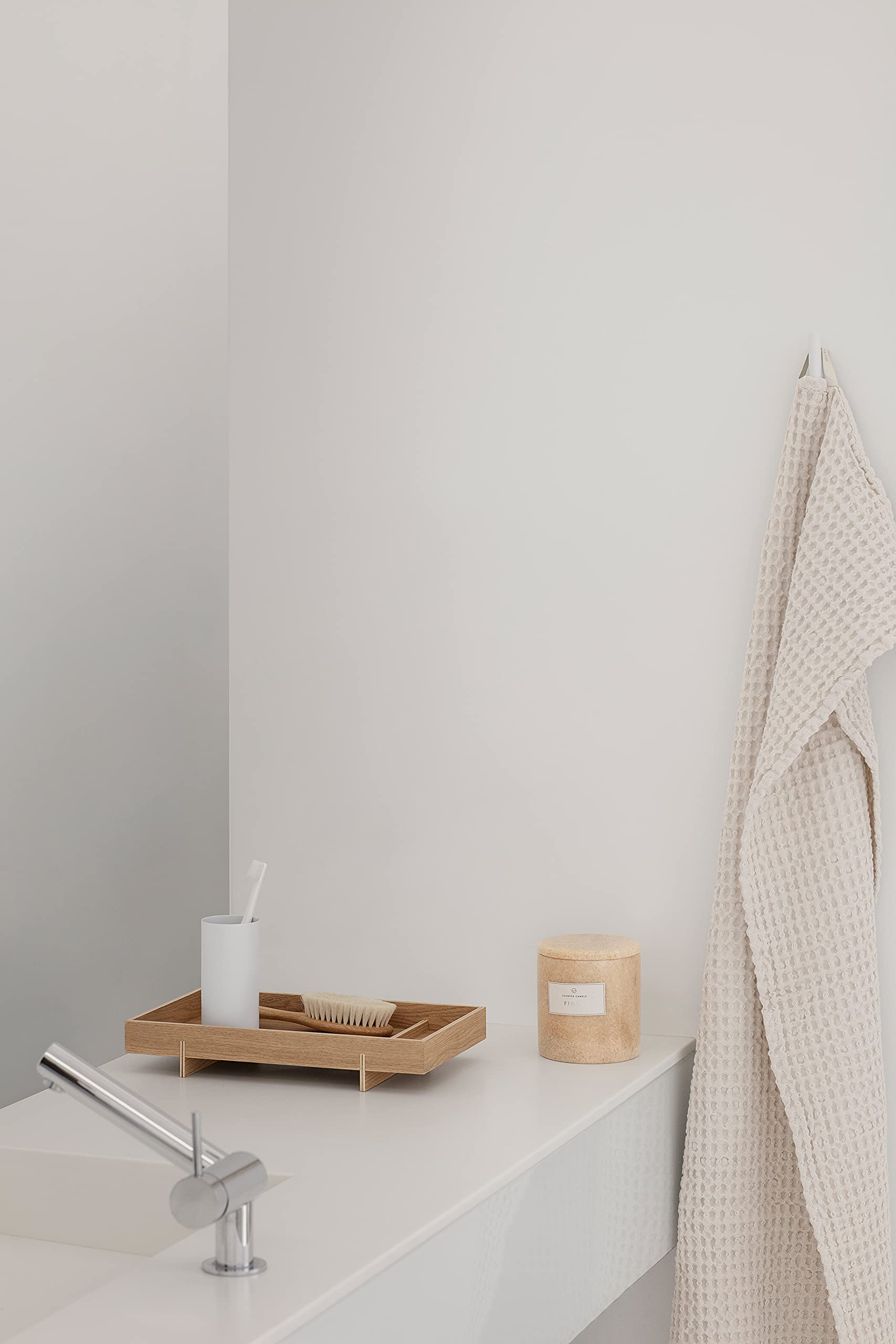 Blomus MODO Bathroom Tumbler - White Titanium Coated Toothbrush Holder & Cup for Modern Bathroom Decor | Stylish and Durable Bath Accessory