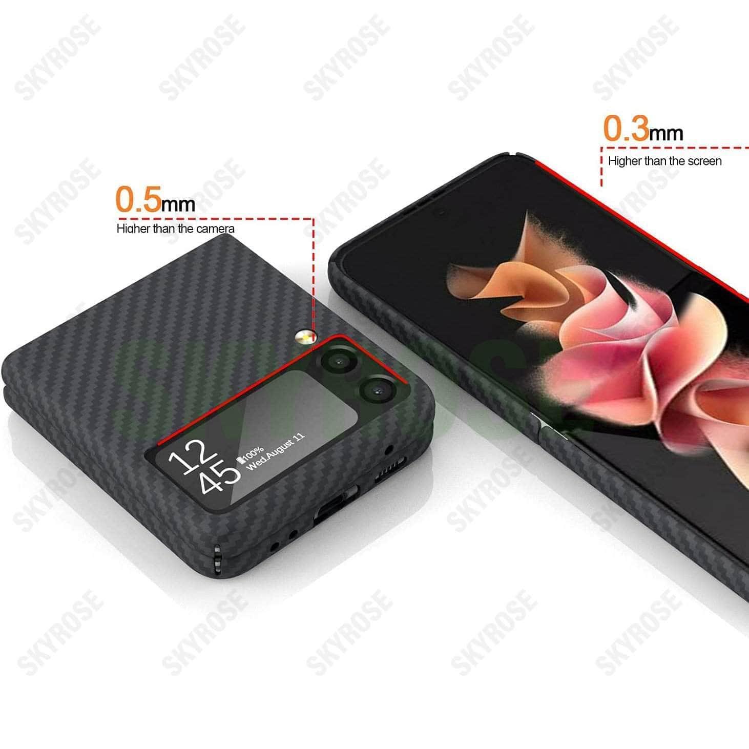 Slim Aramid Fiber Galaxy Z Flip 3 Case - Ultra Thin & Durable Protective Cover for Samsung Galaxy Z Flip 3 - Perfect for Everyday Use, Travel, and Business
