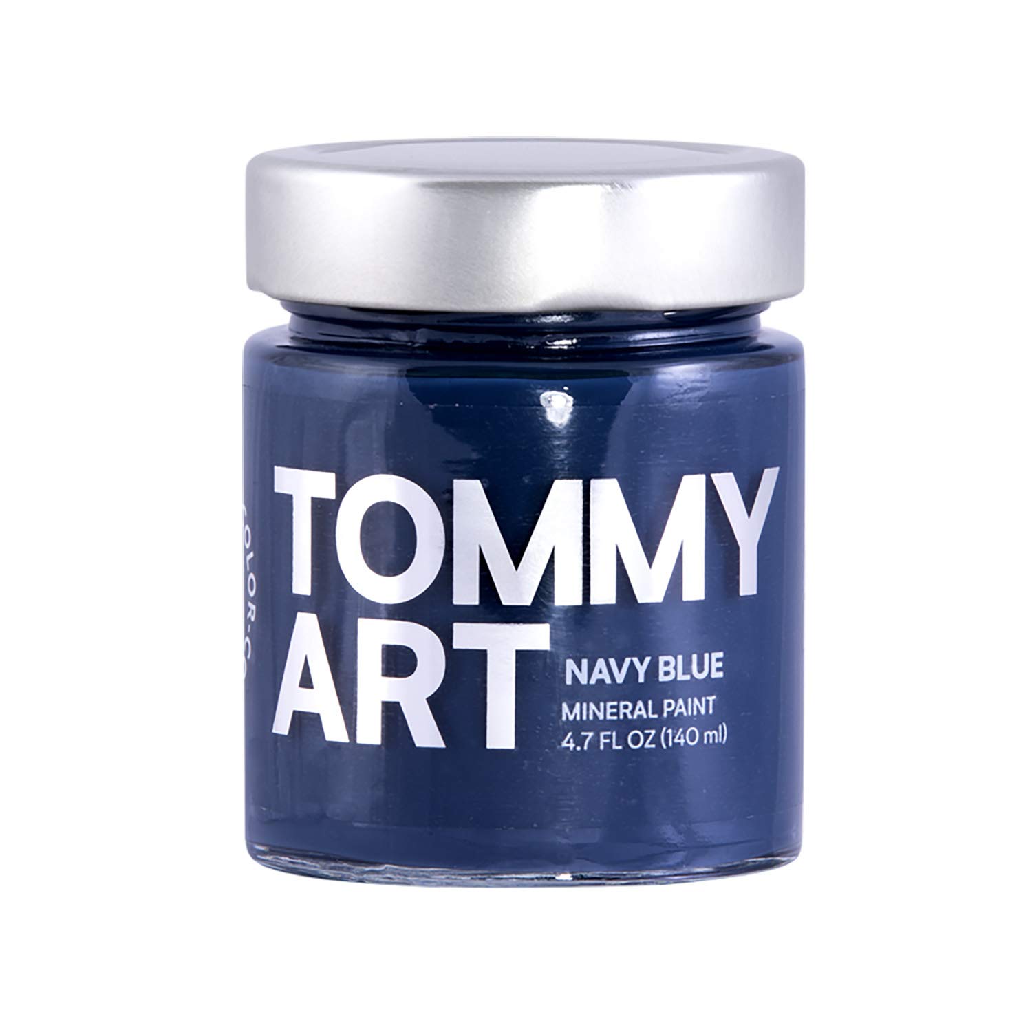 Tommy Art Chalk-Based Mineral Paint 140ml - Navy Blue | Non-Toxic Matte Finish for DIY Furniture, Home Decor & Craft Projects | Eco-Friendly Paint for Wood, Metal & Glass Surfaces