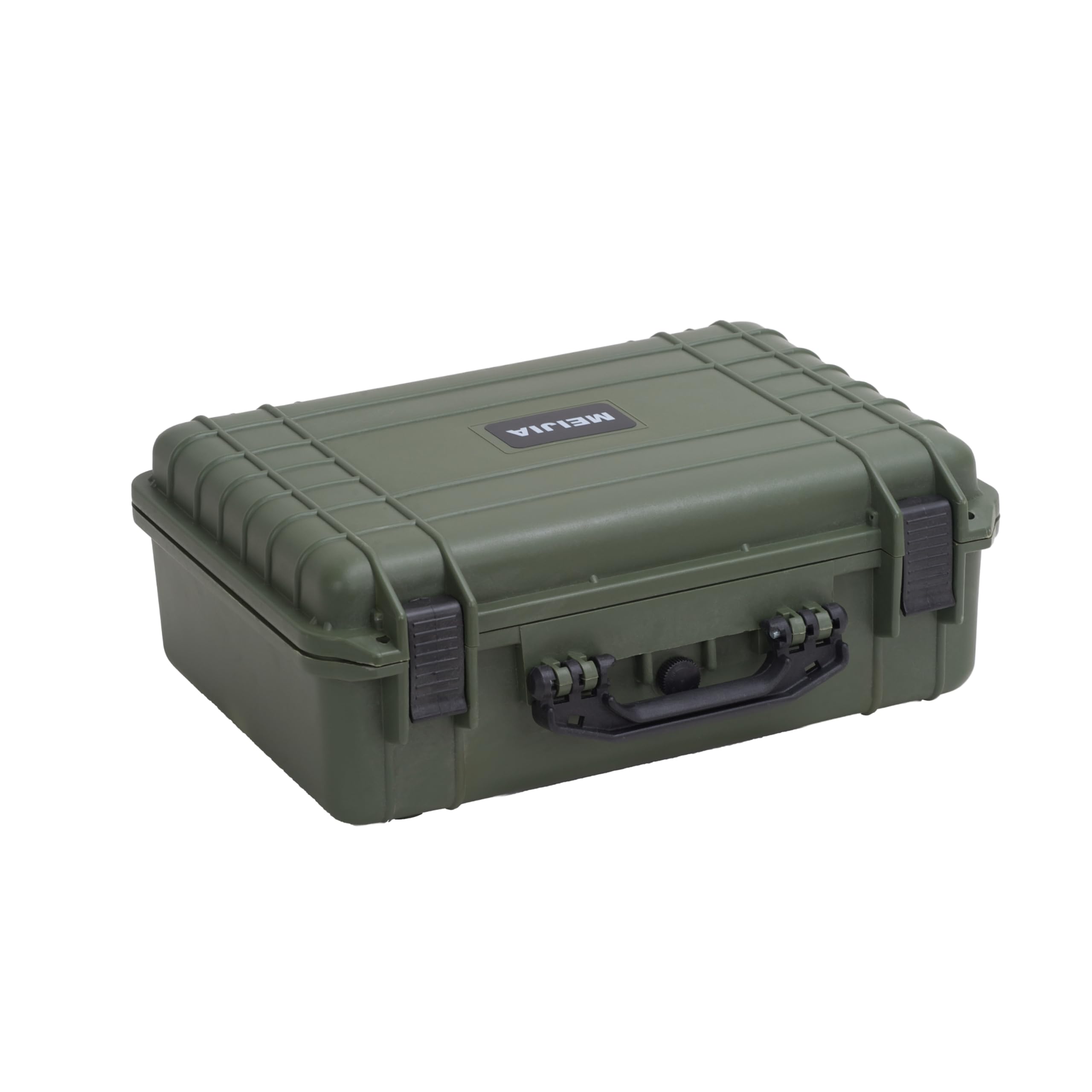 MEIJIA Waterproof Hard Case with Customizable Foam - 18.5 x 14.06 x 6.93 Inch Protective Case for Cameras, Drones, Pistols & Equipment | All-Weather, Portable, Durable (Green) - Ideal for Travel, Outdoor Adventures & Equipment Storage