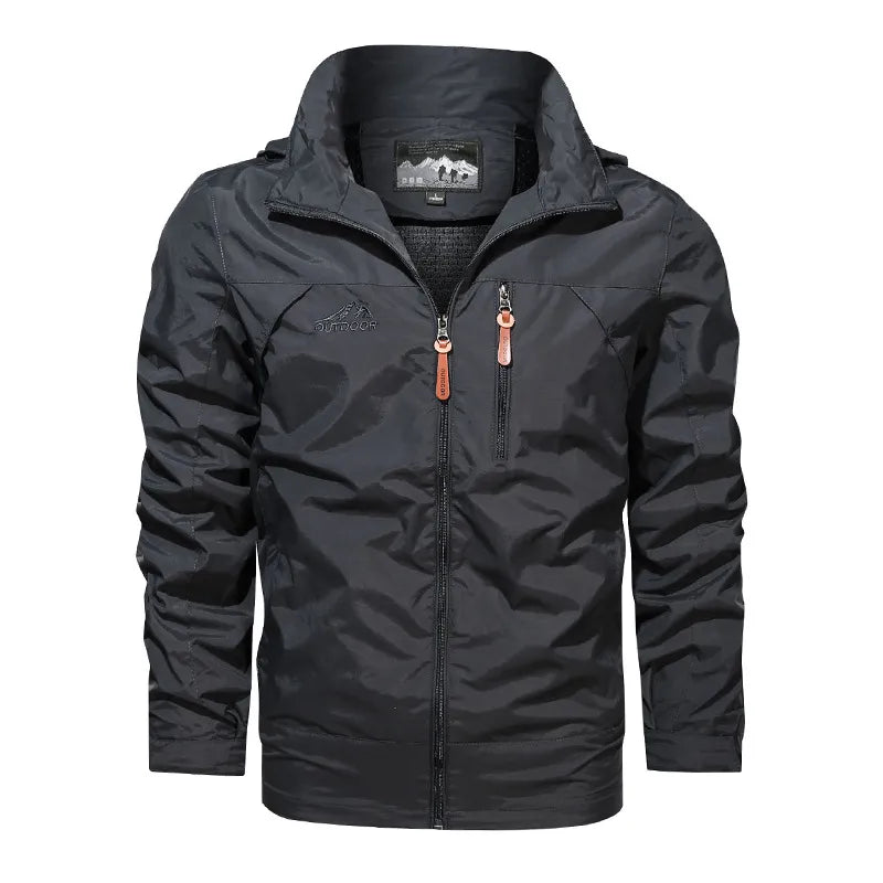 Men's Windproof Hooded Jacket - Breathable Outdoor Windbreaker Coat for Camping, Fishing & Tactical Use | Military Style Casual Jacket (Size 5XL) | Perfect for Hiking, Travel & Adventure Activities