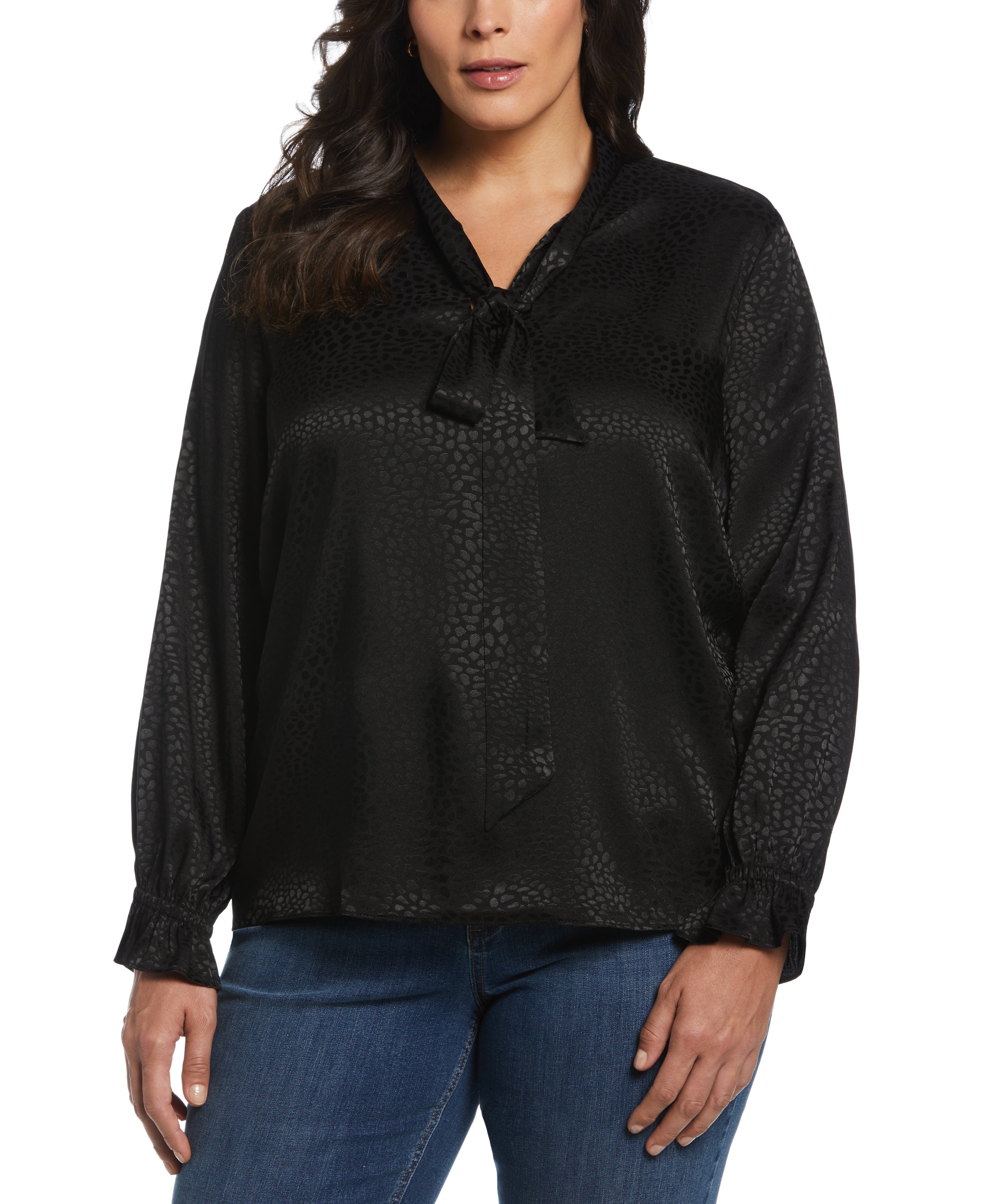Plus Size Tie Front Blouse for Women - Flattering Wrap Style Tunic Top for Work & Casual Outfits | Office Wear & Date Night Fashion