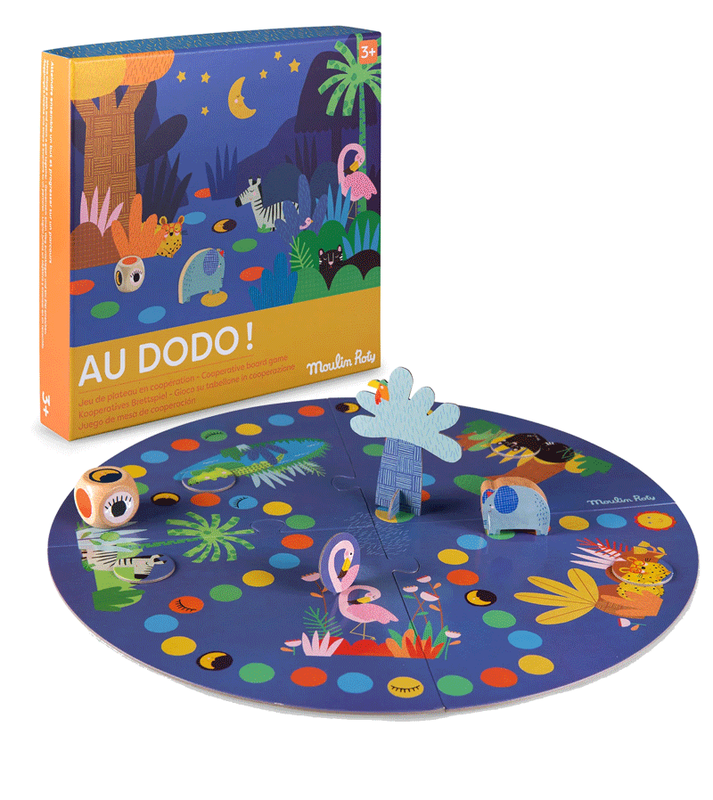 Moulin Roty Les Toupitis Au Dodo Cooperative Board Game for Kids - Fun Family Strategy Game for 2-4 Players Ages 4+, Perfect for Family Game Nights & Preschool Learning Activities