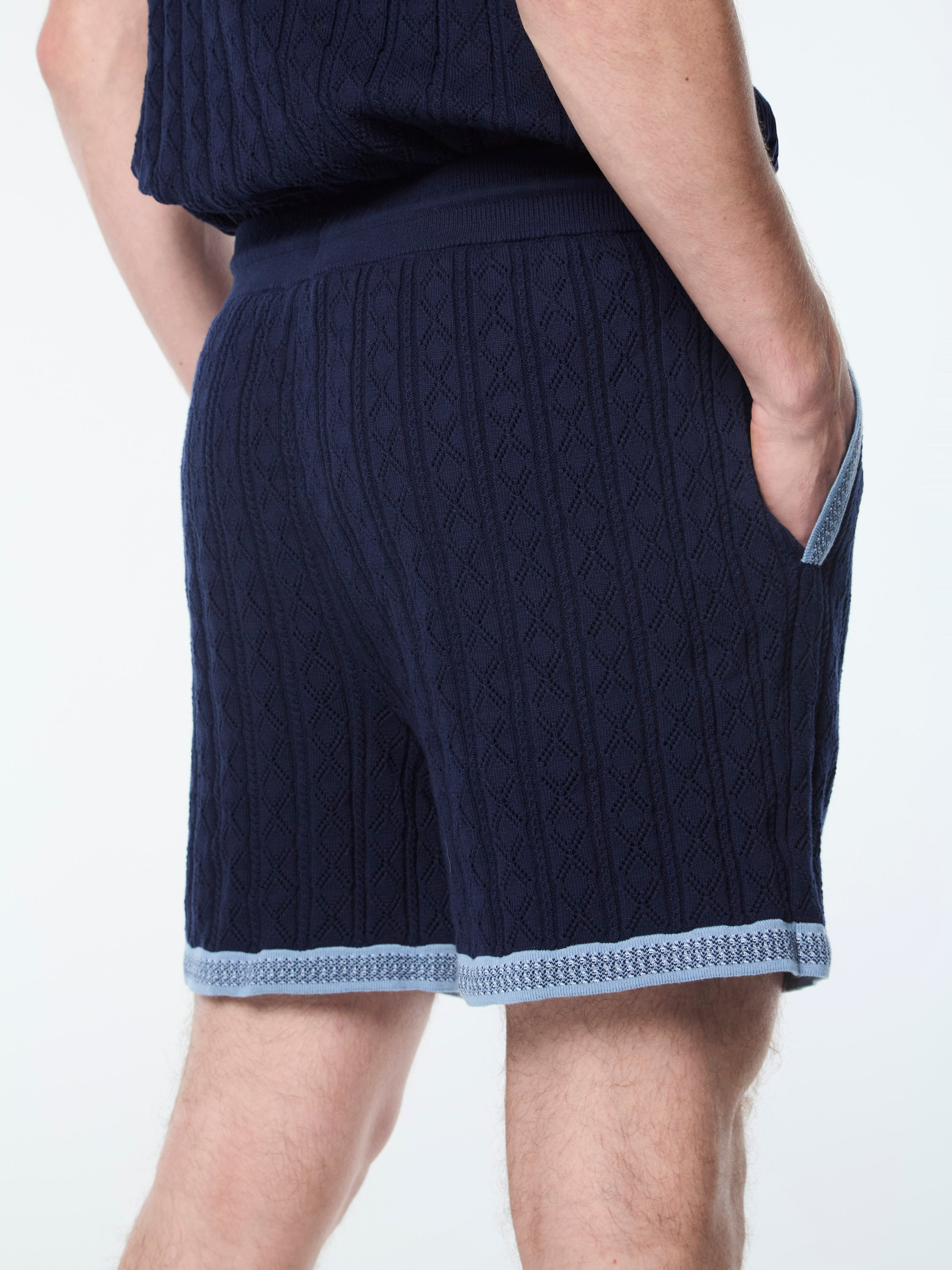 Aldo Pointelle Shorts for Women - Lightweight & Breathable Maritime Blue Knit Shorts | Perfect for Summer, Beach, and Casual Outings