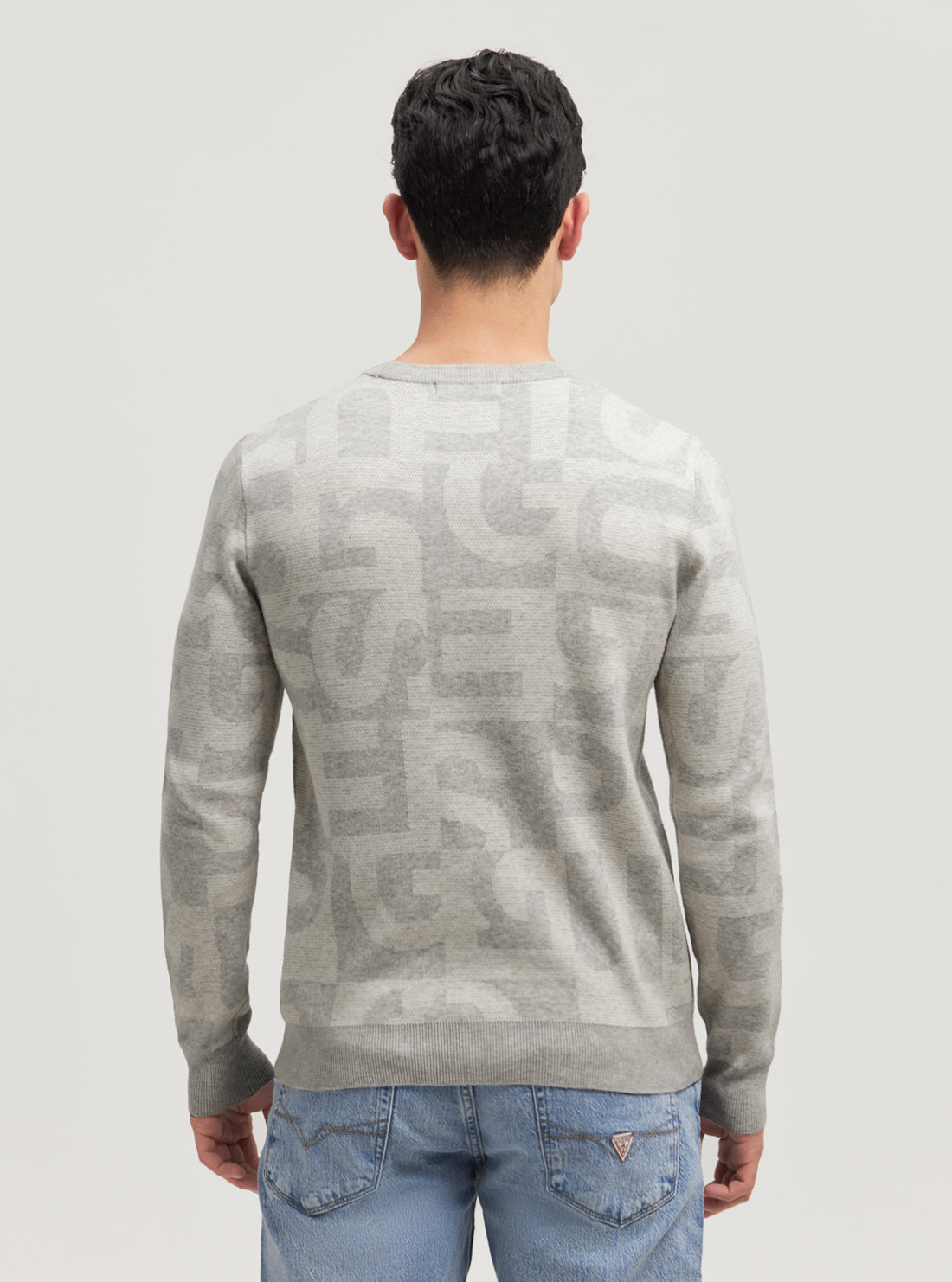 Eco-Friendly Grey Denny Logo Knit Sweater for Women - Casual Winter Pullover for Office & Outdoor Activities