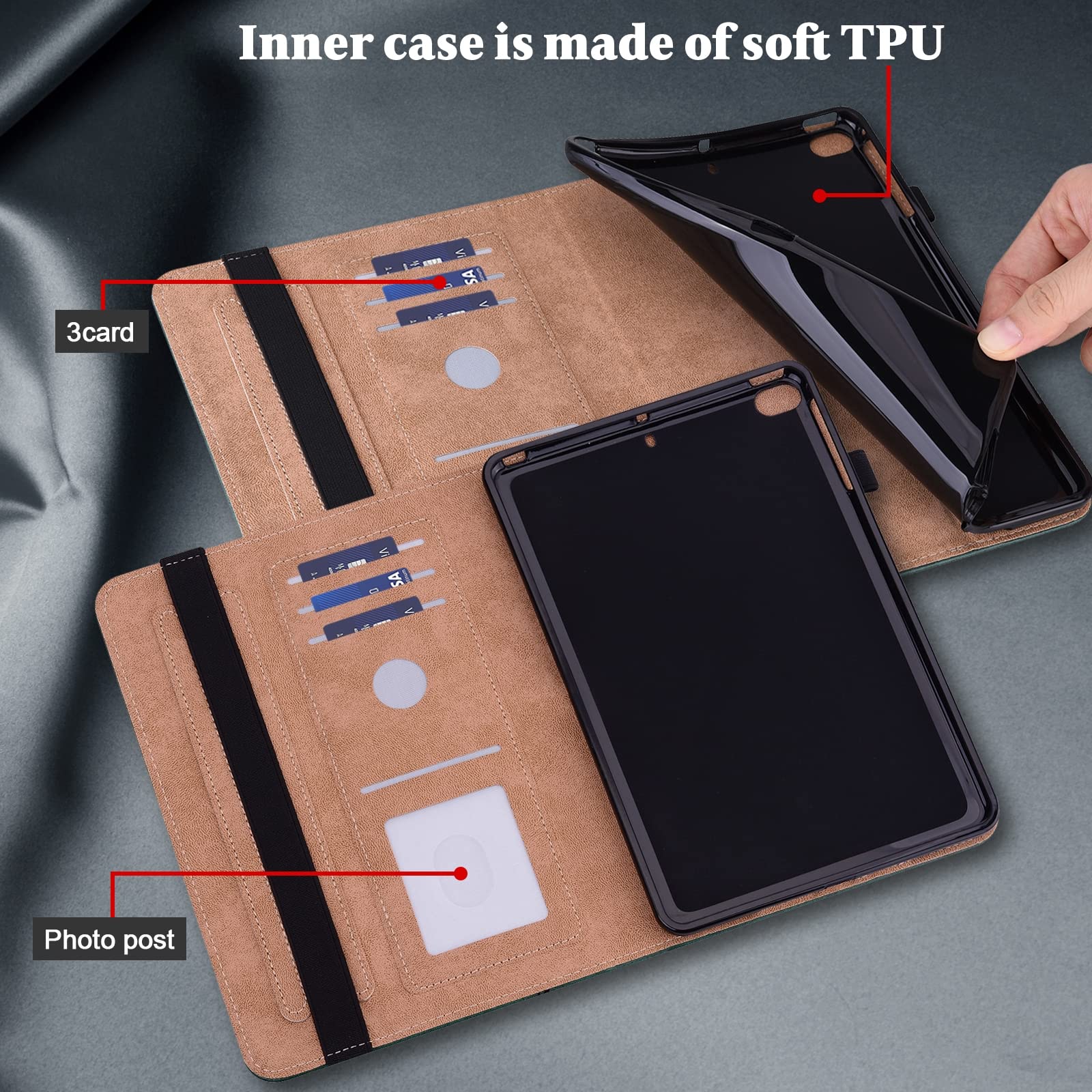 Premium Embossed Striped Leather Case for Lenovo Tab P11 Pro Gen 2 - Slim Protective Cover with Auto Sleep/Wake - Perfect for Work, Travel & Home Use