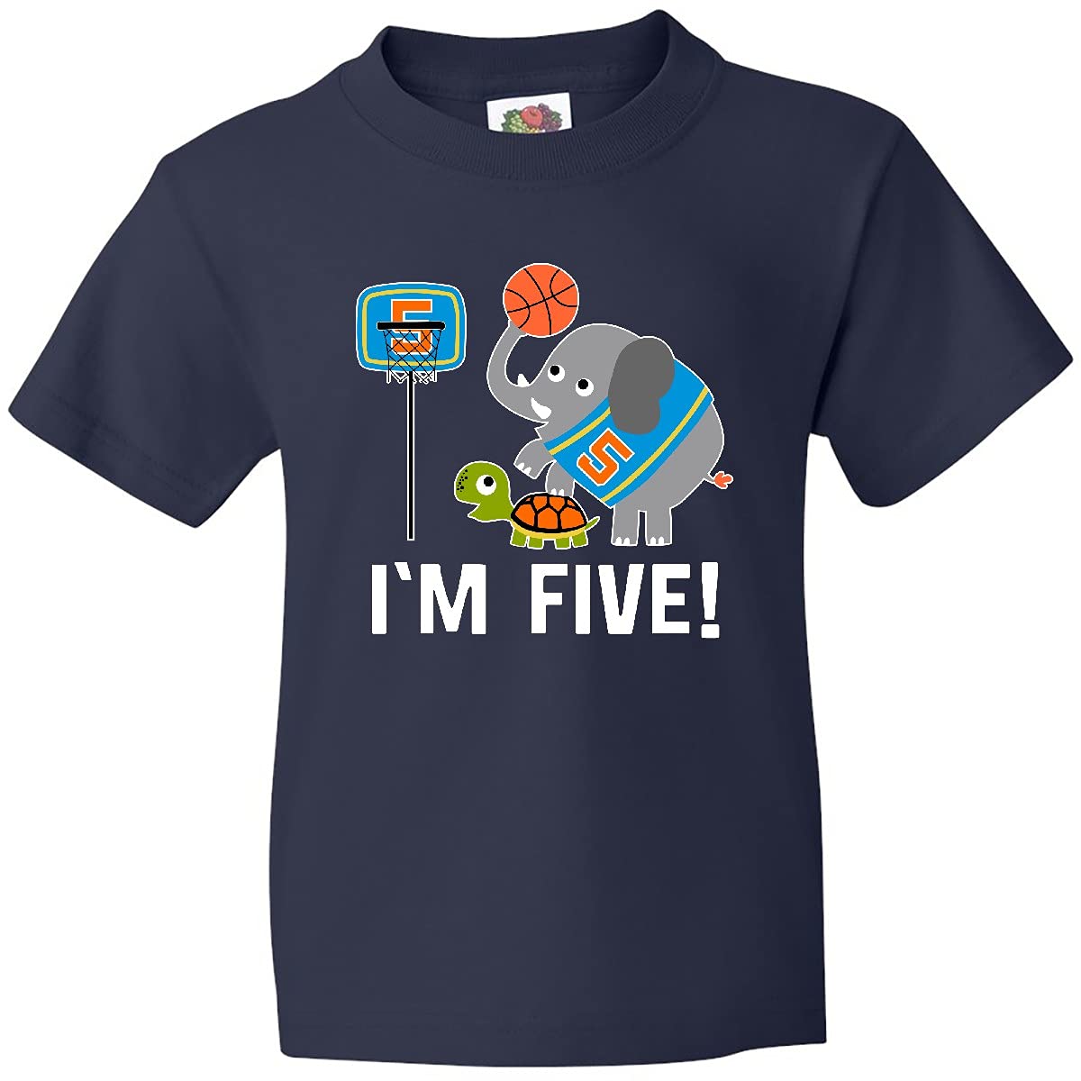 Inktastic Basketball 5th Birthday T-Shirt for 5 Year Old Boys - Perfect for Youth Sports Parties, Birthday Gifts & Casual Wear