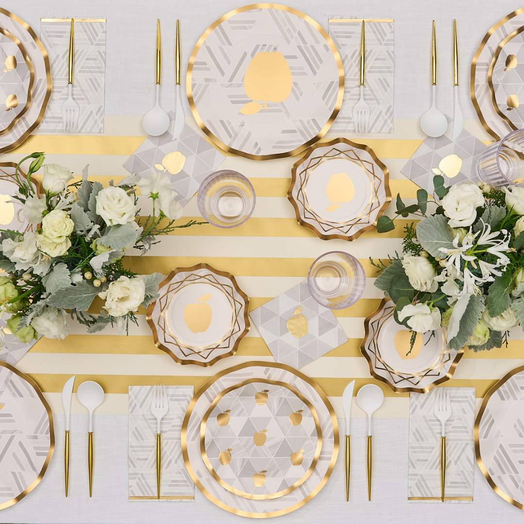 Premium Golden Apple Patterned Guest Towels - 20 Pack | Elegant Bathroom & Kitchen Napkins for Parties, Weddings & Home Decor