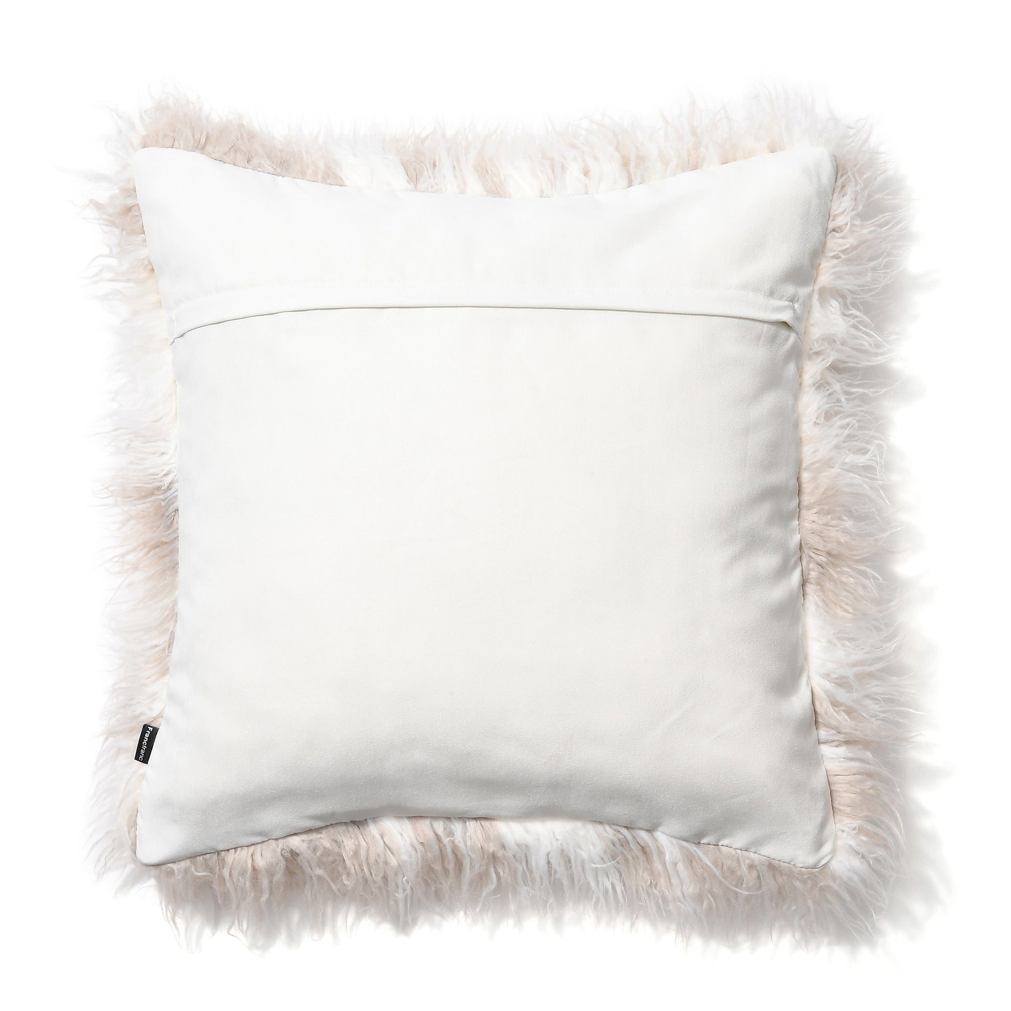 Faux Fur Cushion Cover 18x18 Inches White and Beige - Soft & Luxurious Throw Pillow Case for Sofa, Bed, and Home Decor