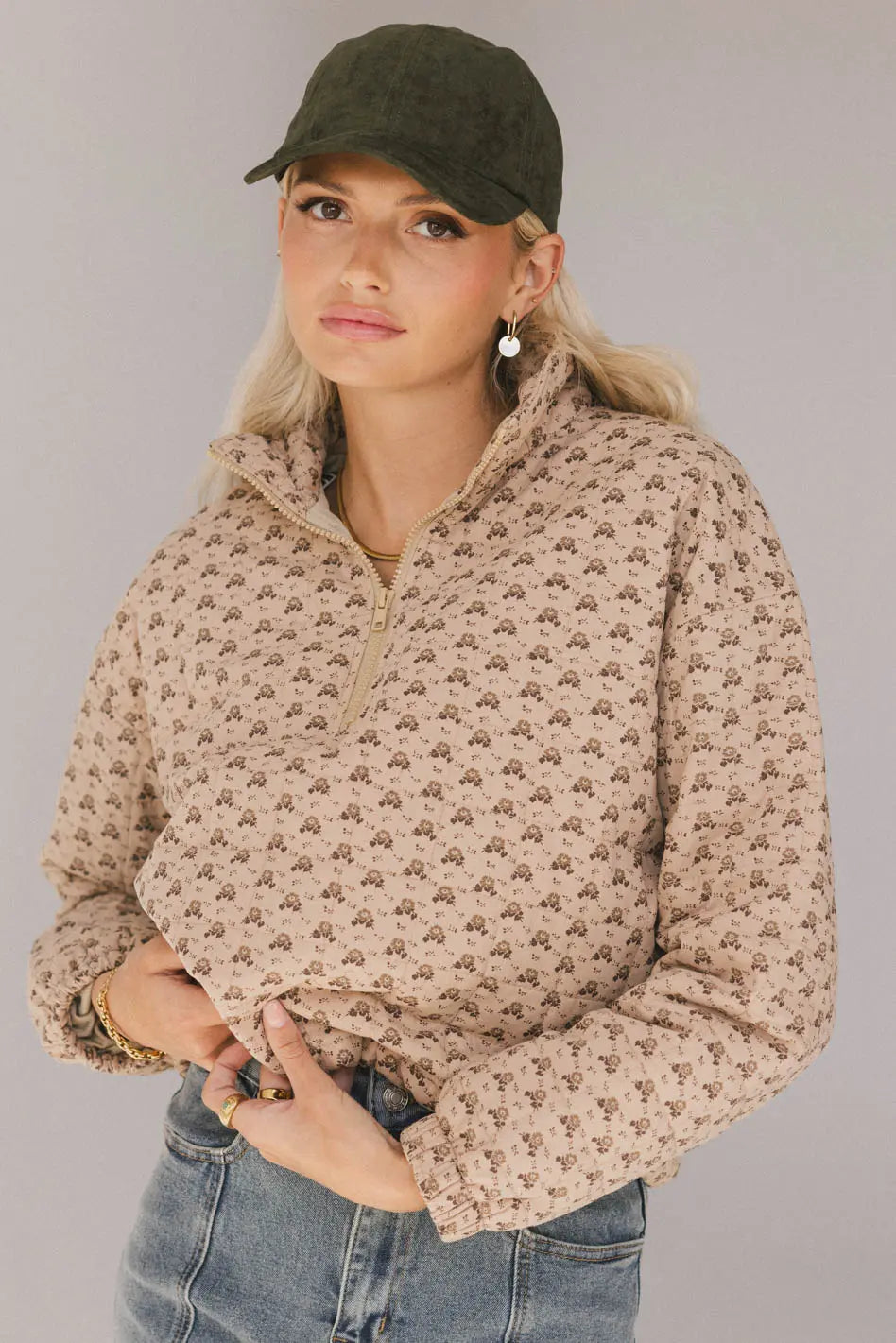 Holden Floral Quilted Jacket for Women - Lightweight Spring Outerwear with Vintage Pattern (Perfect for Casual Outings, Brunch Dates & Weekend Getaways) - FINAL SALE