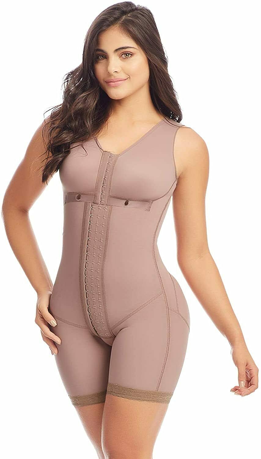 Delié by Fajas D'Prada Open Bust Knee-Length Tummy Control Butt Lifter Bodysuit - Shapewear for Women, Slimming Waist Trainer for Everyday Wear & Special Occasions