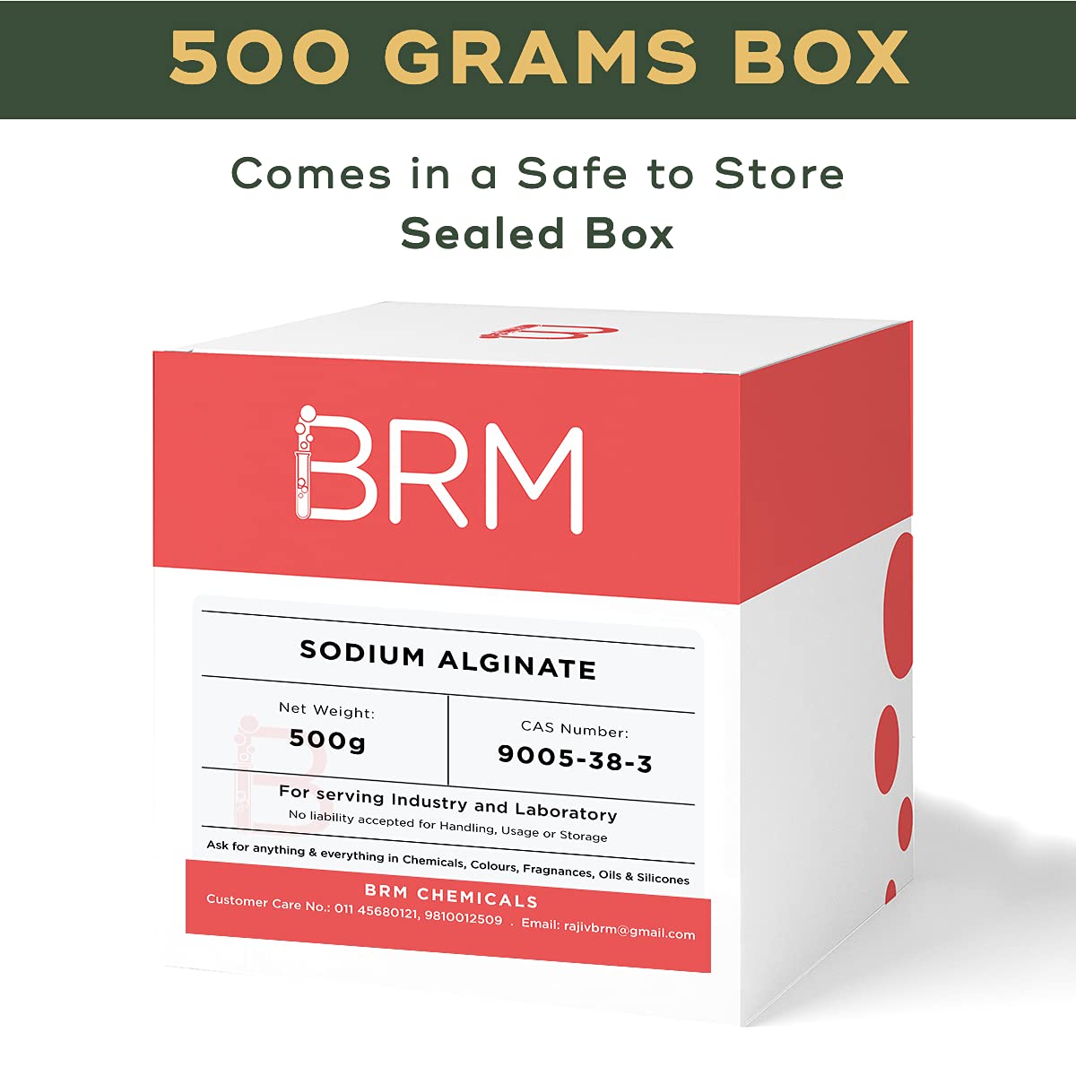BRM Sodium Alginate 500g for Soap, Shampoo & Lotion Making - DIY Skincare & Haircare