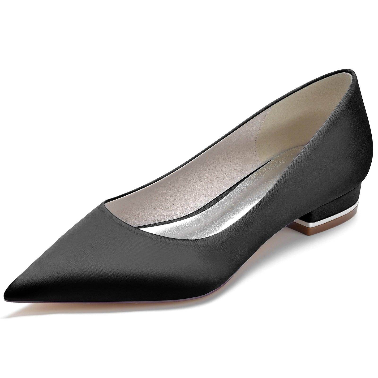 Flat Heel 2.5cm Silk-Like Comfortable Shoes CK0243 - Perfect for Office, Wedding & Casual Wear