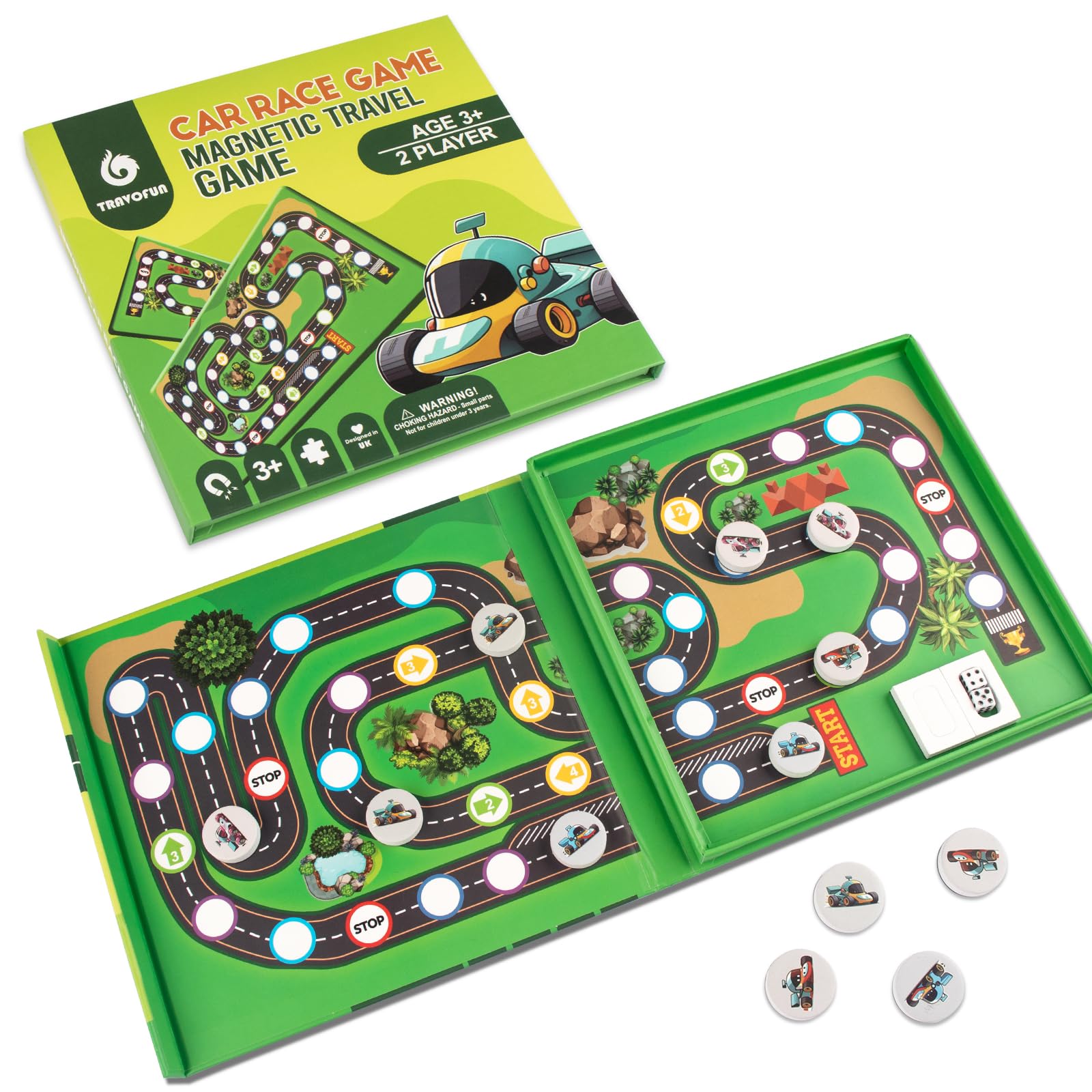 Magnetic Car Race Game for Kids Ages 3-8 - Fun Travel Toy for Toddlers - Road Trip & Airplane Activity - Camping Game Essentials - Easter Gift for Boys & Girls - Perfect for Birthday Parties, Family Game Nights & Long Journeys