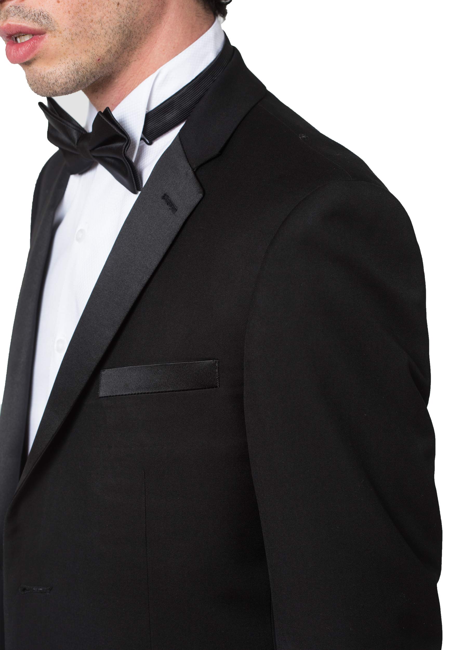 Adam Baker Men's Classic & Slim Fit Two-Piece Formal Tuxedo Suit for Weddings & Prom - Black, Navy & Gray in Sizes 36-48 | Premium Wool Blend Tuxedo for Grooms & Special Occasions