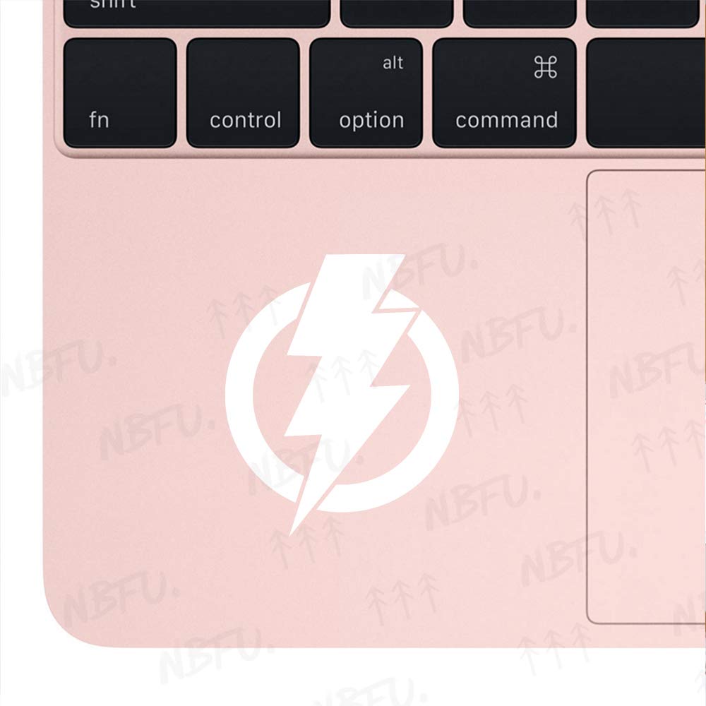 Premium Waterproof Vinyl Decal Stickers - Lightning Bolt Symbol (White, Set of 2) for Laptop, Phone, Helmet, Car Window, Bumper, Mug, Cup, Door & Wall Decoration - Perfect for DIY Projects, Gifts & Personalizing Your Belongings
