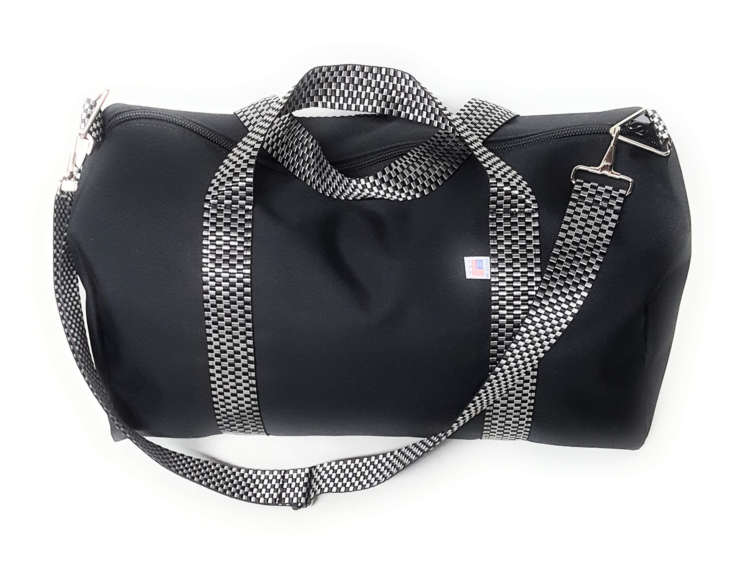 Premium Club Gym Bag & Overnight Travel Duffle - USA Made Checkered Flag Design - Fits Airplane Overhead Bin Perfectly - Ideal for Workouts, Travel & Weekend Getaways