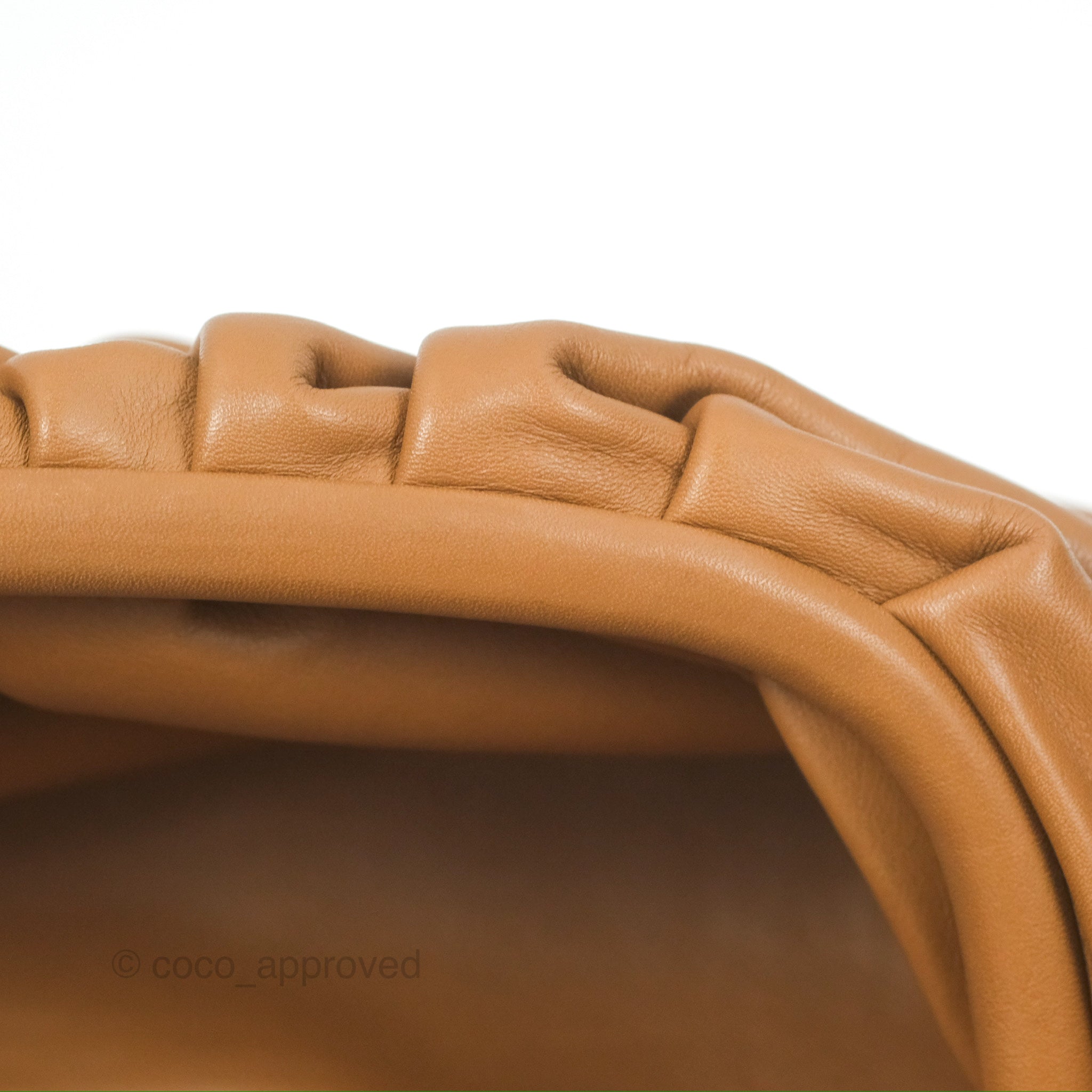 Bottega Veneta The Pouch Bag in Camel Butter Calfskin Leather - Luxury Shoulder Bag for Women, Perfect for Evening Events & Everyday Elegance