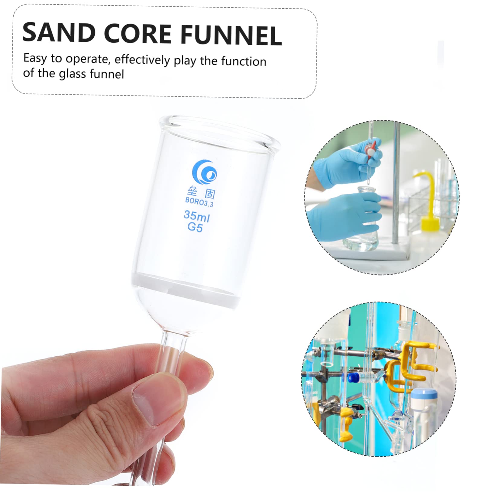 Premium 35ml Glass Sand Funnel & Laboratory Funnel - Fine Craftsmanship for Vacuum Filtration, Canning, and Scientific Experiments | Ideal for Chemistry Labs, Home Brewing, and DIY Projects