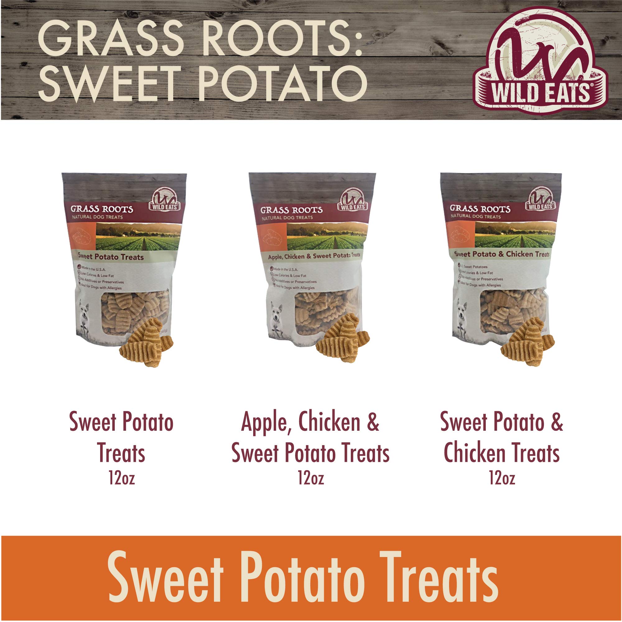 Healthy Low Calorie Sweet Potato & Chicken Dog Treats 12 oz - Grain Free, Low Fat Training Snacks for Small & Large Dogs - Perfect for Reward, Obedience & Dental Care