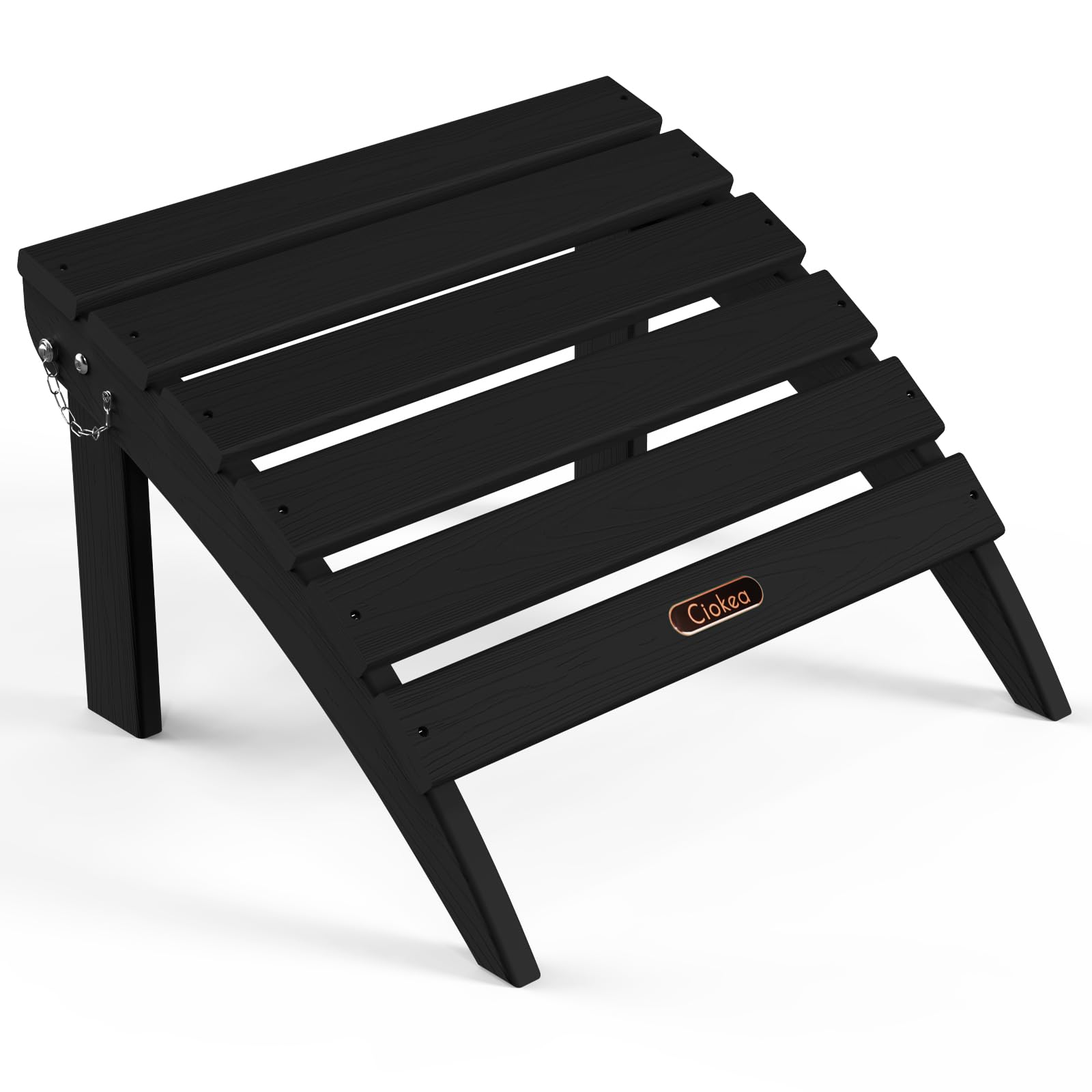 Ciokea Black Plastic Folding Footstool - Portable Stool for Indoor & Outdoor Use - Deck, Backyard, Patio, Poolside, Porch, Lawn - Lightweight & Durable Step Stool for Home, Garden, and Camping