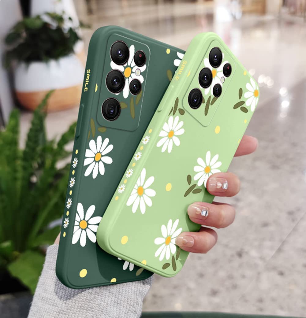 Cute Daisy Pattern TPU Bumper Case for Samsung Galaxy S22 Ultra 5G (6.8