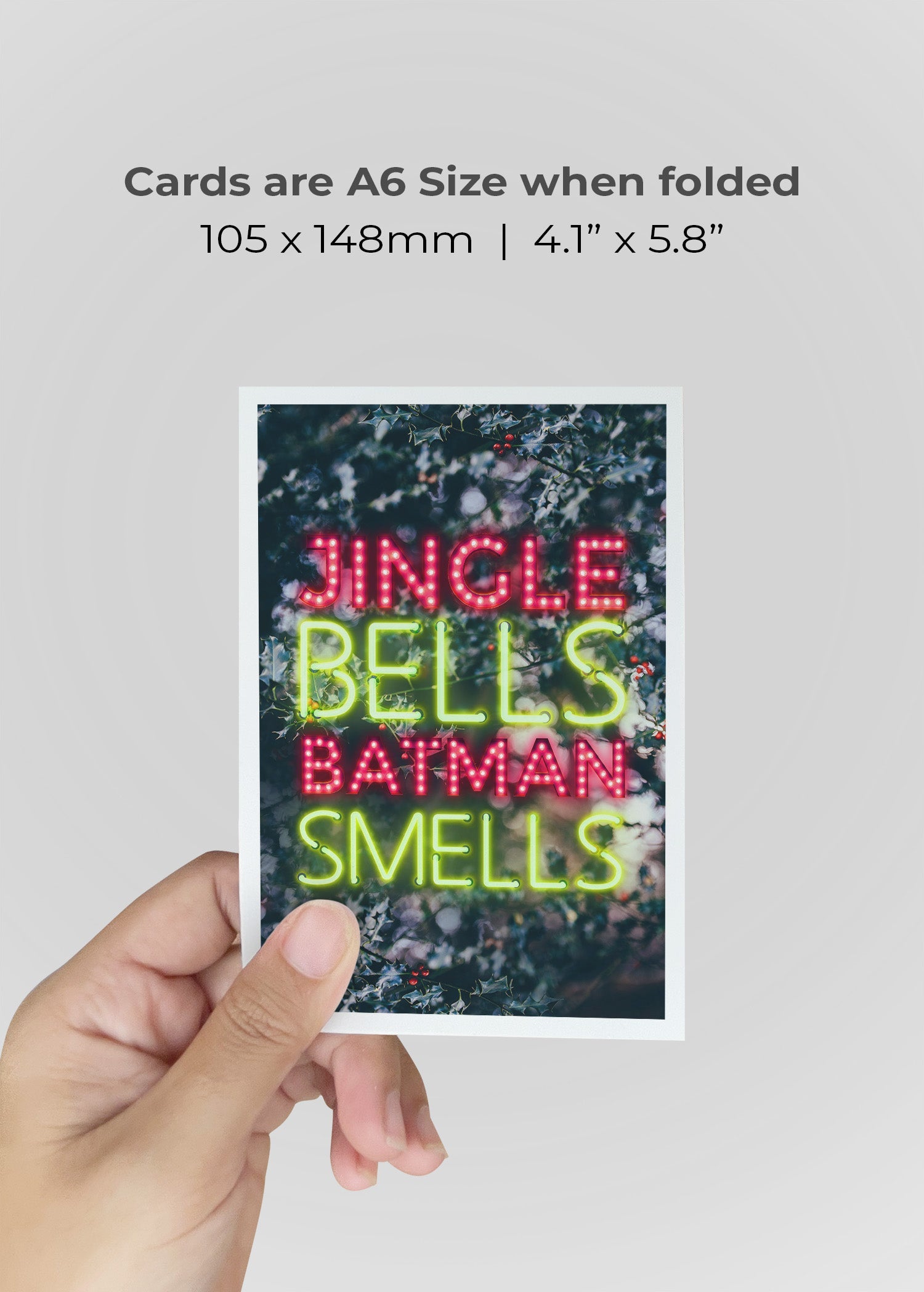 Jingle Bells A6 Christmas Greeting Cards - Festive Holiday Cards for Friends & Family - Perfect for Christmas Wishes, Office Gifts & Holiday Decorations