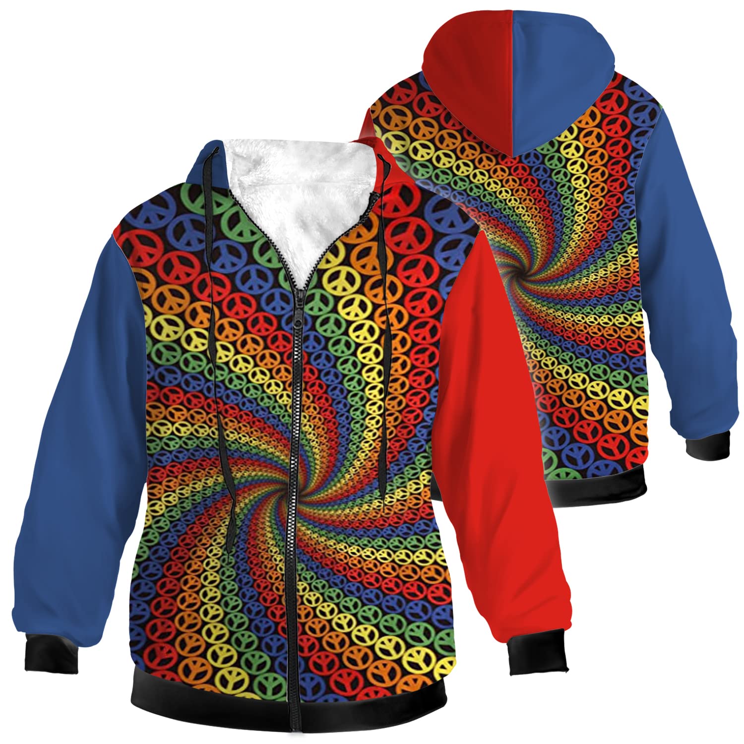 Ximem Men's & Women's Fleece Hooded Jacket - Winter Warm Zip Up Coat for Outdoor Activities, Hiking & Casual Wear