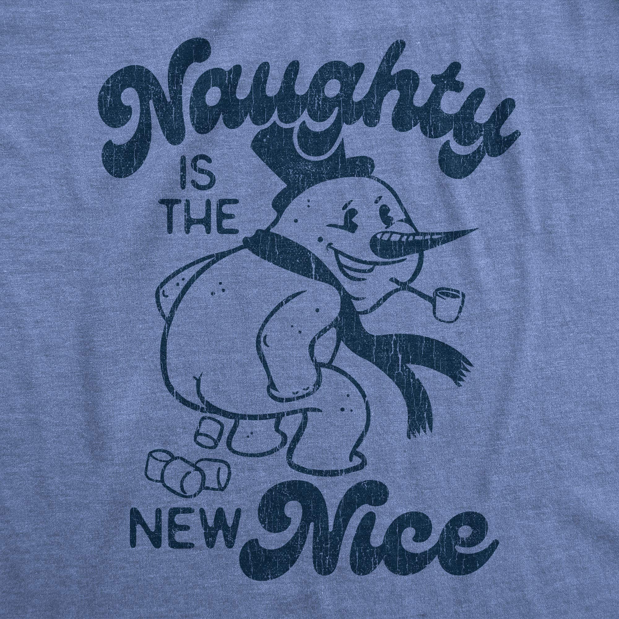 Funny Men's Winter Snowman Poop Graphic Novelty T-Shirt - Naughty is The New Nice Tee for Christmas Parties & Gag Gifts