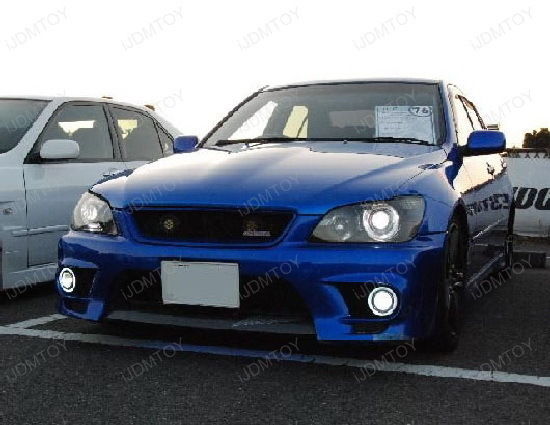 3 Projector Fog Light Lamps with 40 LED Halo Angel Eyes Rings & 3000K HID Combo Kit - Upgrade Your Car's Nighttime Visibility and Style for Safer Driving