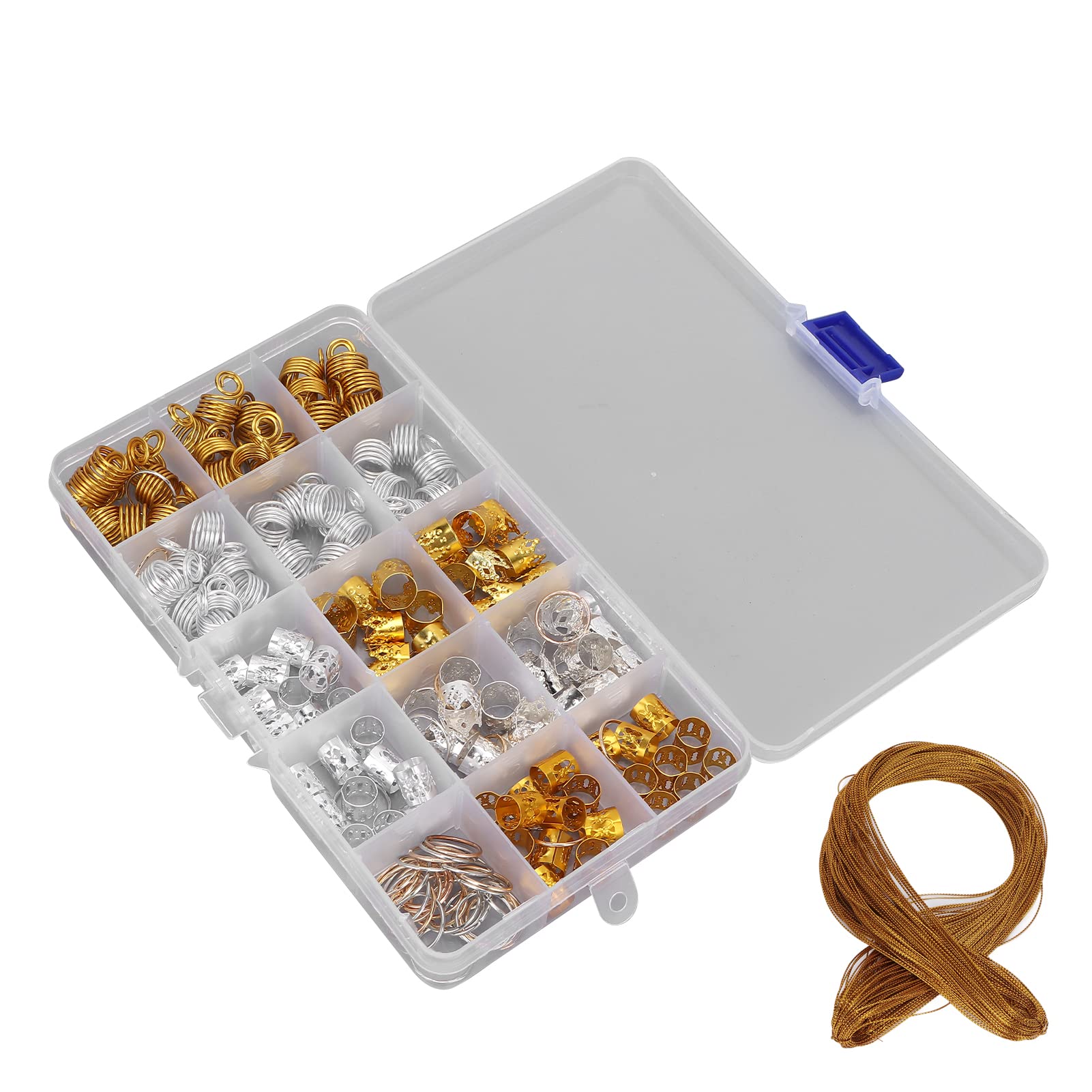 161pcs Dreadlock Beads for Hair - Anti Rust & Oxidation Resistant Metal Beads for Dreadlocks, Braids & Locs - Perfect for Hair Decorations, Festivals & Boho Style
