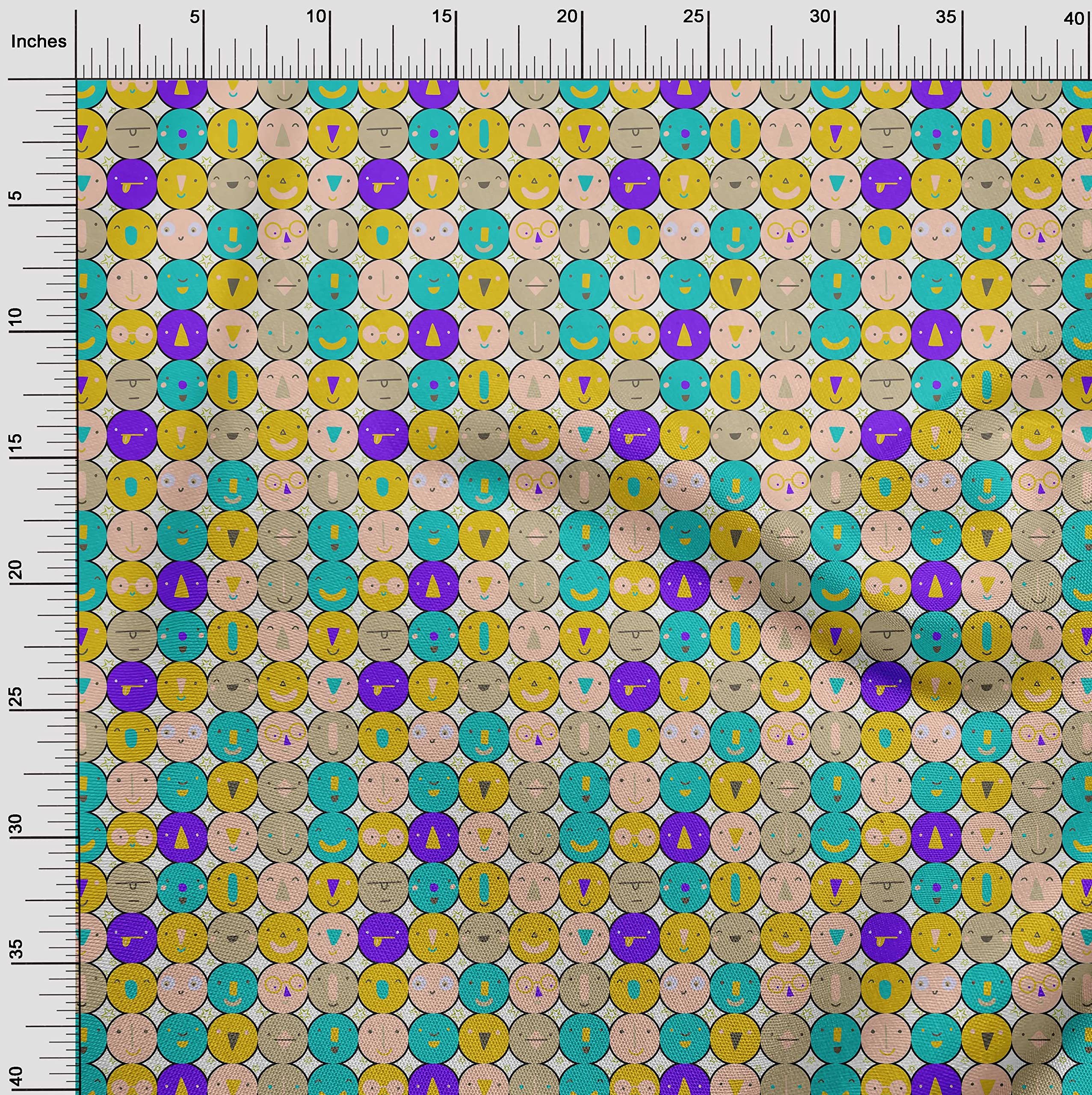 oneOone Yellow Silk Tabby Fabric for Kids - 42 Inch Wide Printed DIY Sewing Material by The Yard | Perfect for Clothing, Crafts, and Home Decor Projects