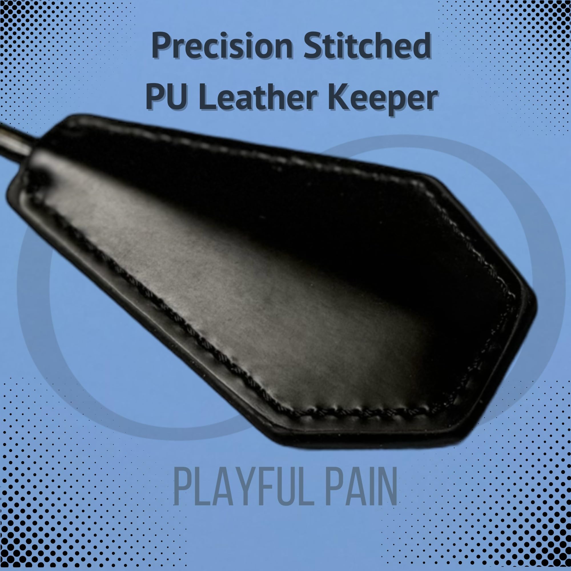 Black Faux Leather & Feather BDSM Tickler Crop - Sensual Sensory Whip for Adults, Couples Play, Spanking, Roleplay & BDSM Accessories - Perfect for Bedroom, Dungeon & Sensual Massage