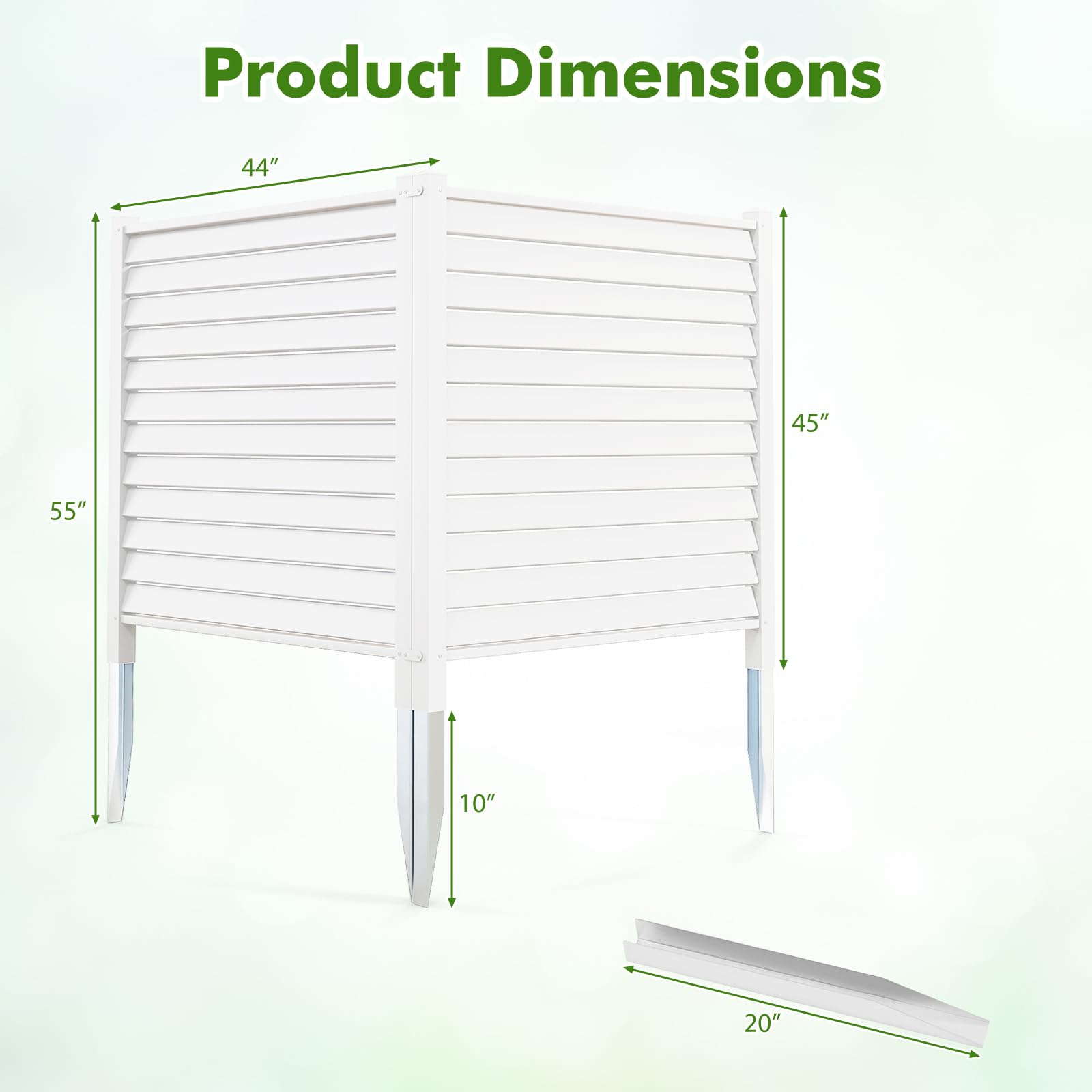 Happygrill 2-Panel PVC Vinyl Air Conditioner Fence - 44
