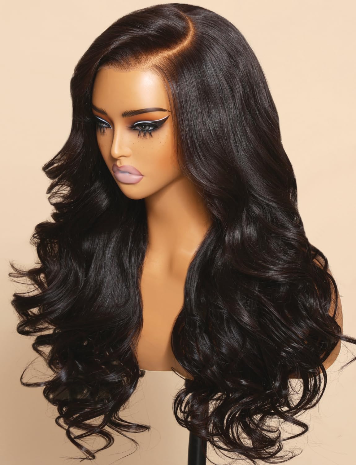 UNICE 16 Inch Glueless Human Hair Wigs - 5x5 HD Lace Closure, Pre Plucked, Bleached Knots, Body Wave, 180% Density for All Skin Tones | Perfect for Daily Wear, Special Occasions & Protective Styling