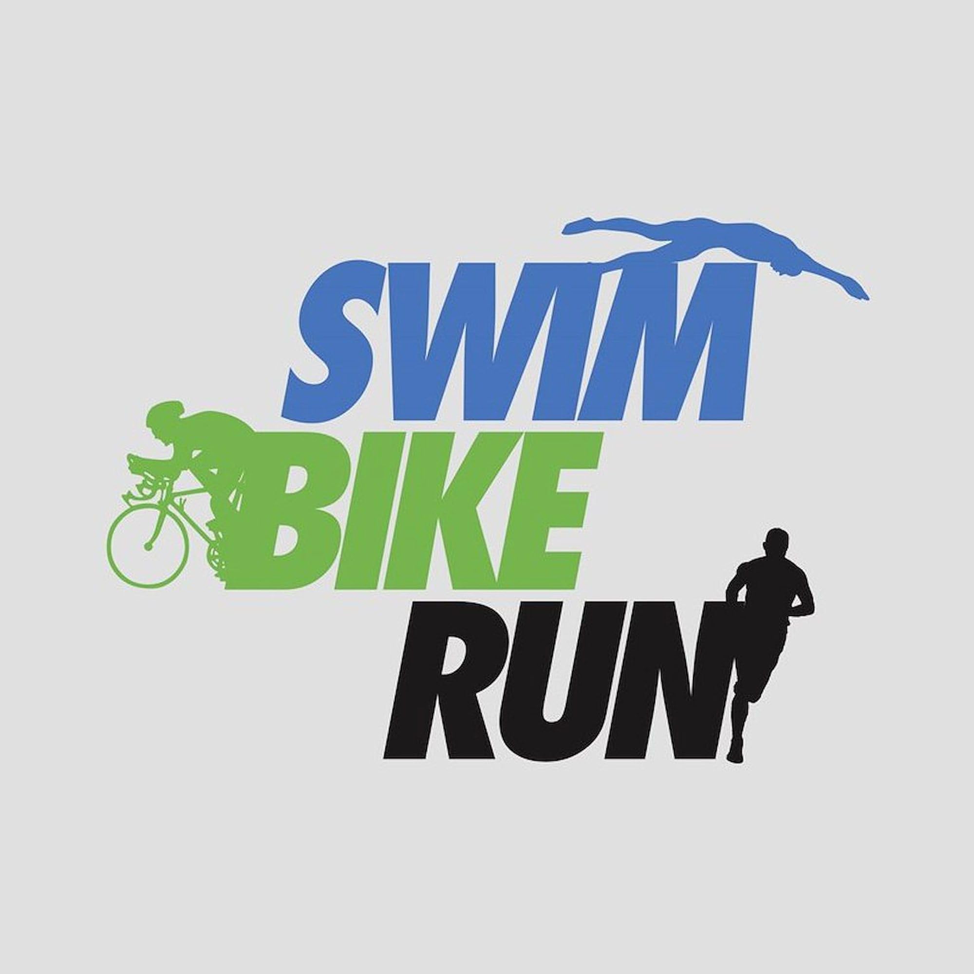 Swim Bike Run Square Sticker 3x3 Inch - Durable Bumper Sticker Car Decal for Triathletes, Cyclists & Runners - Perfect for Cars, Laptops, Water Bottles & Gym Equipment