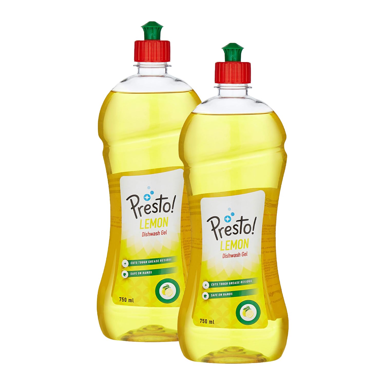 **Presto! Lemon Dishwashing Gel - 1.5 Litre (750ml x 2 Packs) | No Residue | Powerful Grease Cleaner for Pots, Pans & Utensils | Ideal for Kitchen, Camping & RV Use**