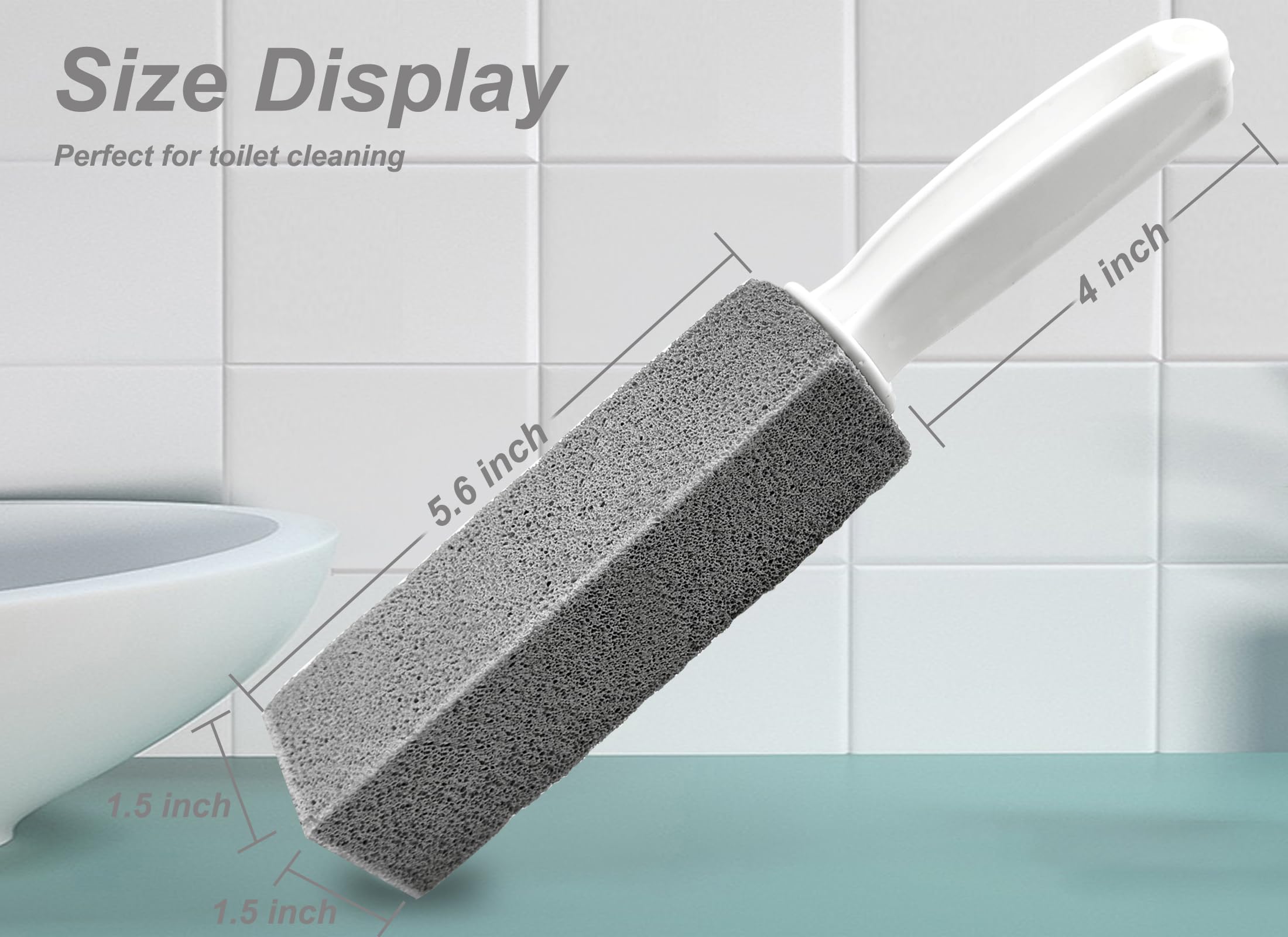 Comfun Toilet Bowl Pumice Cleaning Stone with Handle - 3 Pack - Removes Stubborn Stains, Hard Water Rings & Rust - Safe for Kitchen, Bathroom, Pool, Spa & Household Cleaning - Perfect for Deep Cleaning Toilets, Tiles & Grills