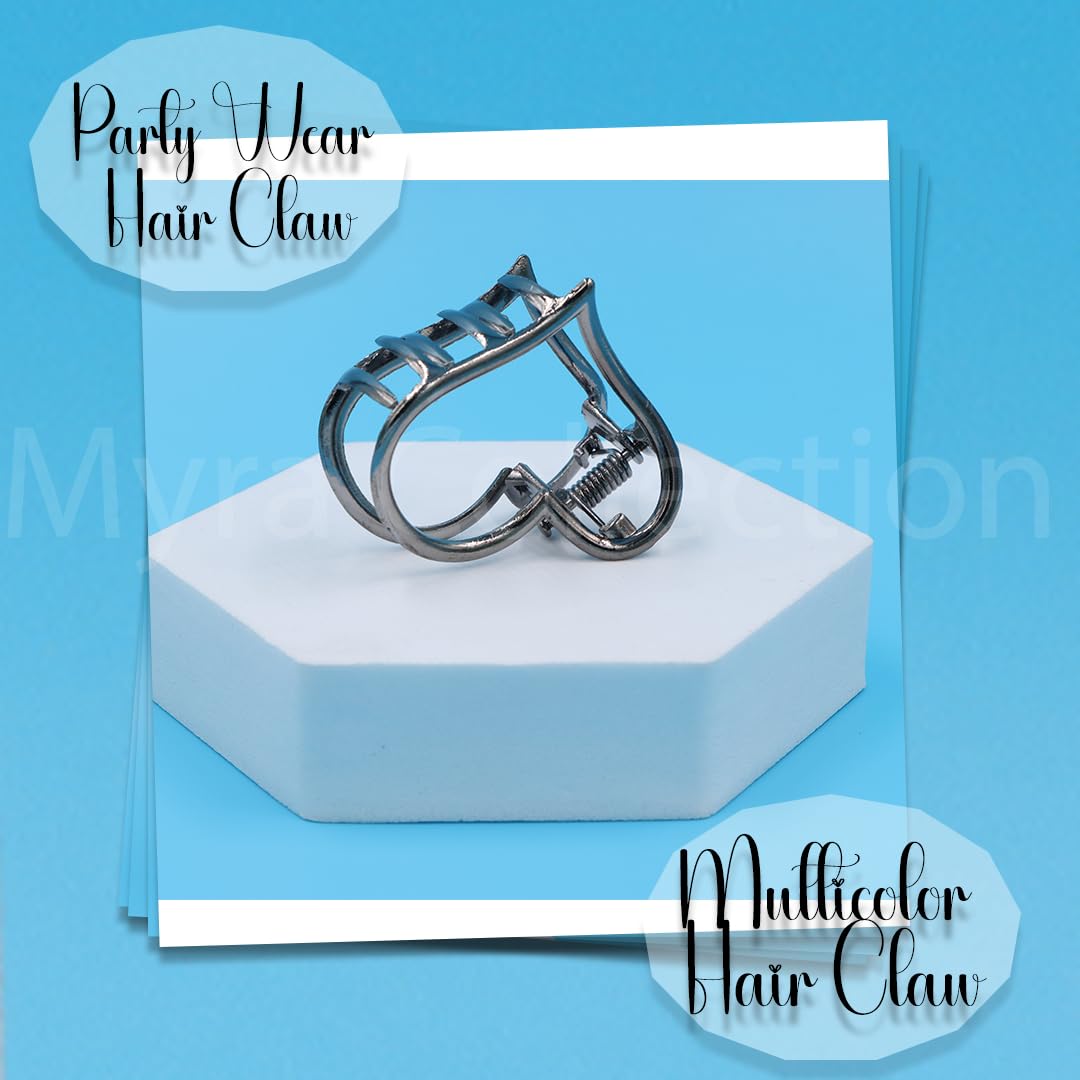Myra Collection Multi-Design Medium Metal Hair Claw Clips - 9-Pack for Women & Girls (Multicolor) | Perfect for Weddings, Parties, Work & Everyday Hairstyles
