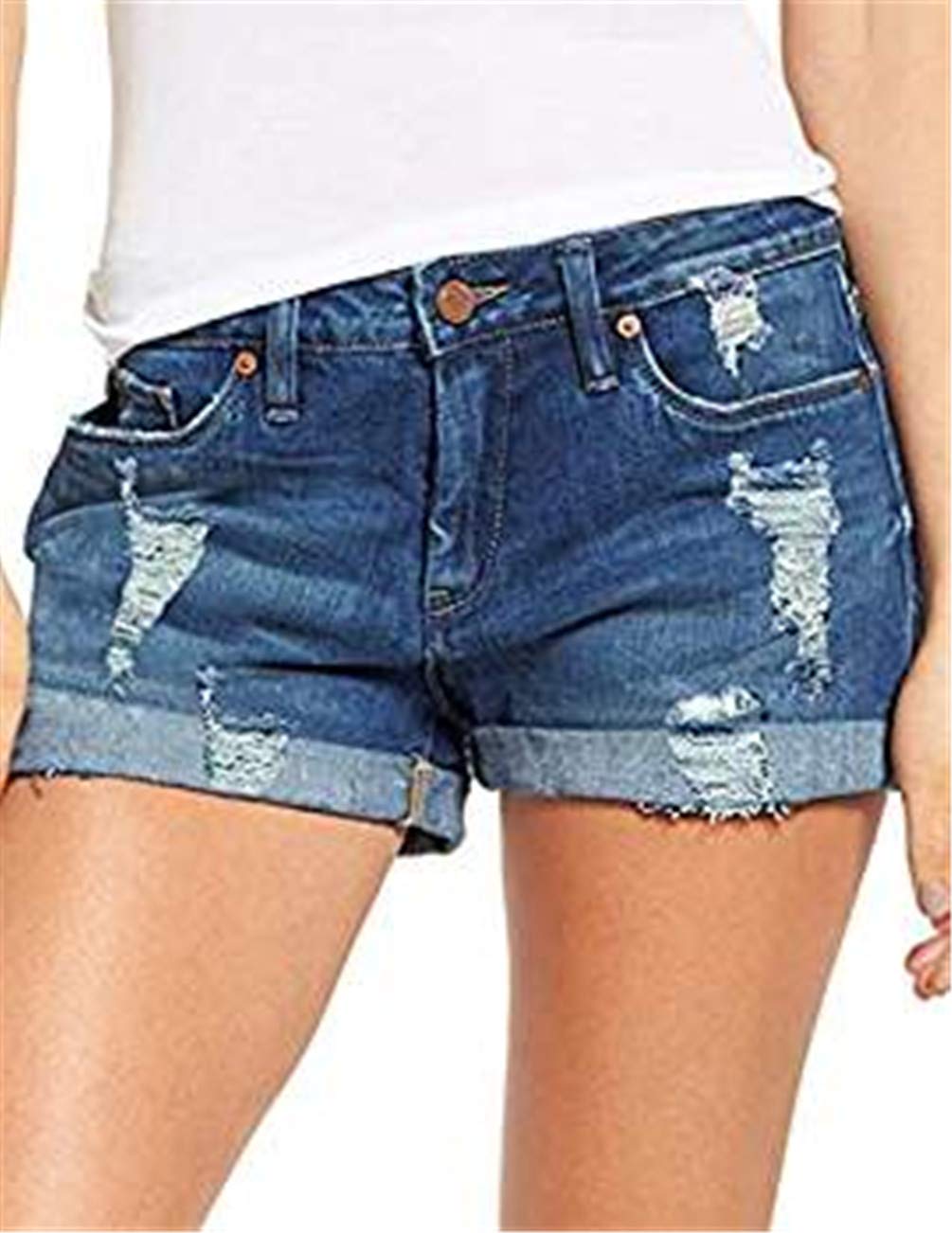 MODARANI Women's Distressed Ripped Denim Shorts - High Waisted Cut Off Jean Shorts for Summer | Perfect for Beach, Casual Outfits & Music Festivals