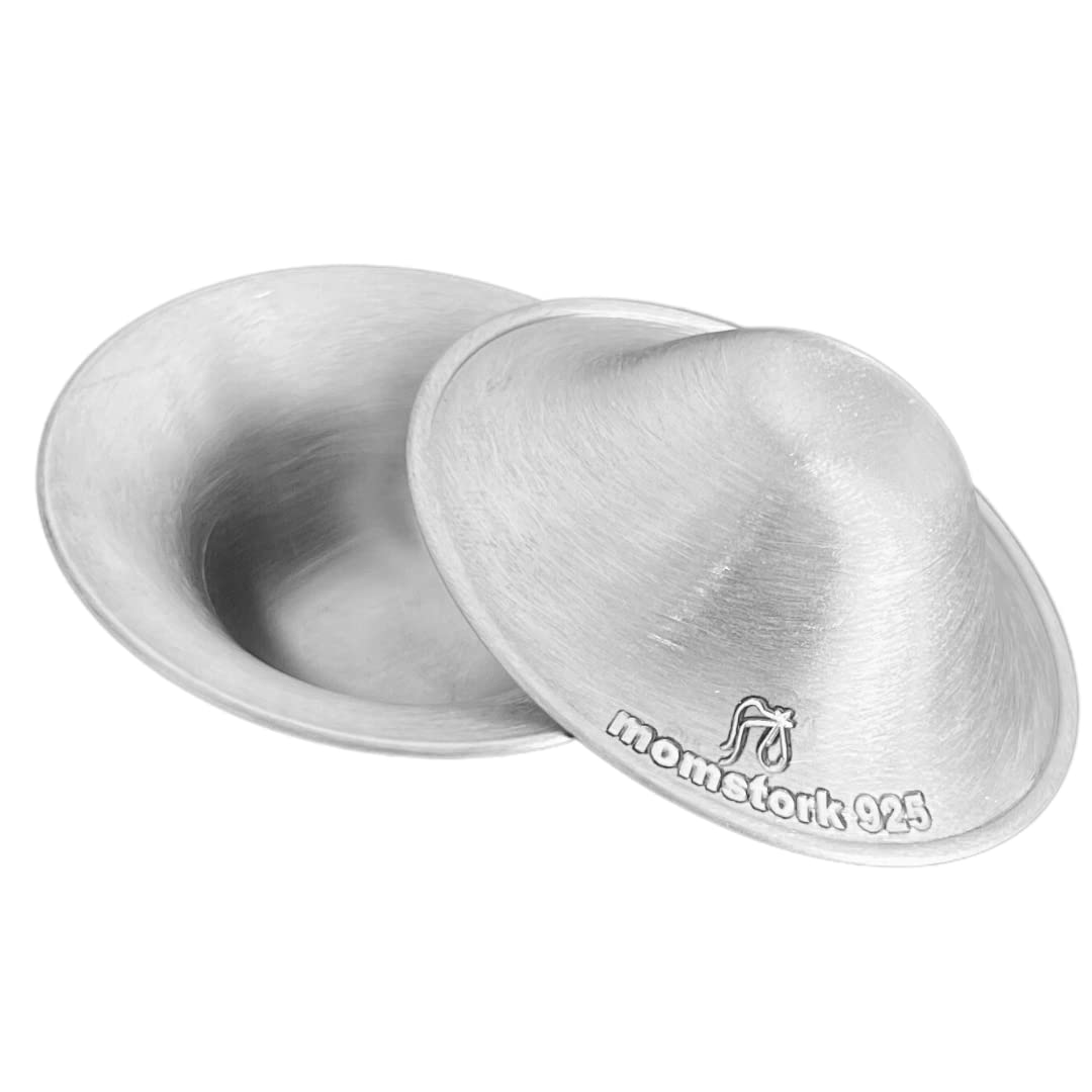 Original 925 Silver Nursing Cups - Nipple Shields for Sore & Cracked Nipples, Breastfeeding Relief & Protection for Newborns - Includes Suede Storage Case - Perfect for Comfortable Nursing at Home or On-the-Go