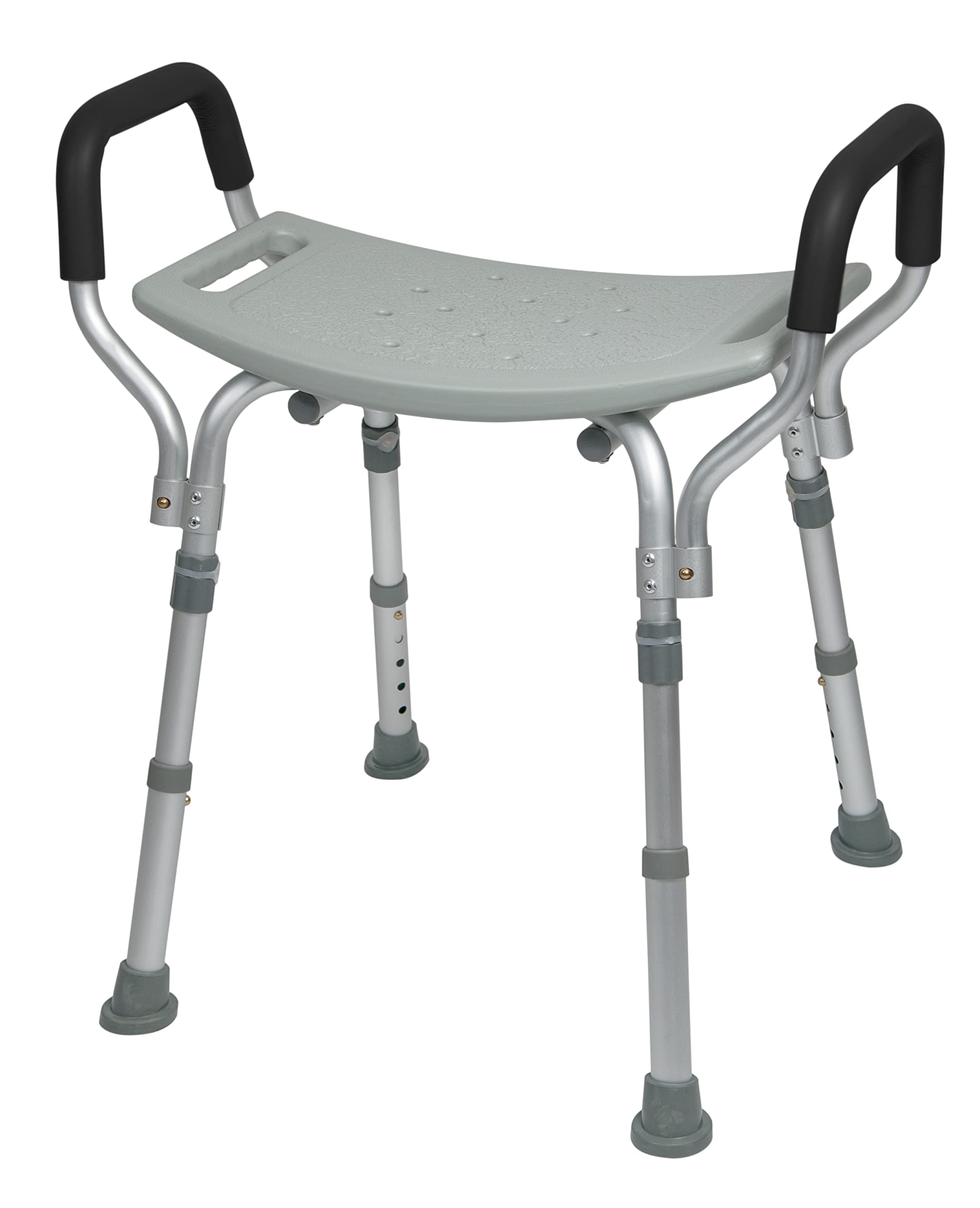 Graham-Field 7931RA Lumex Platinum Collection Bath Seat with Support Arms - Standard Grey Shower Chair for Adults (350 lbs Capacity) - Pack of 4 - Ideal for Elderly Care, Post-Surgery Recovery & Accessible Bathing