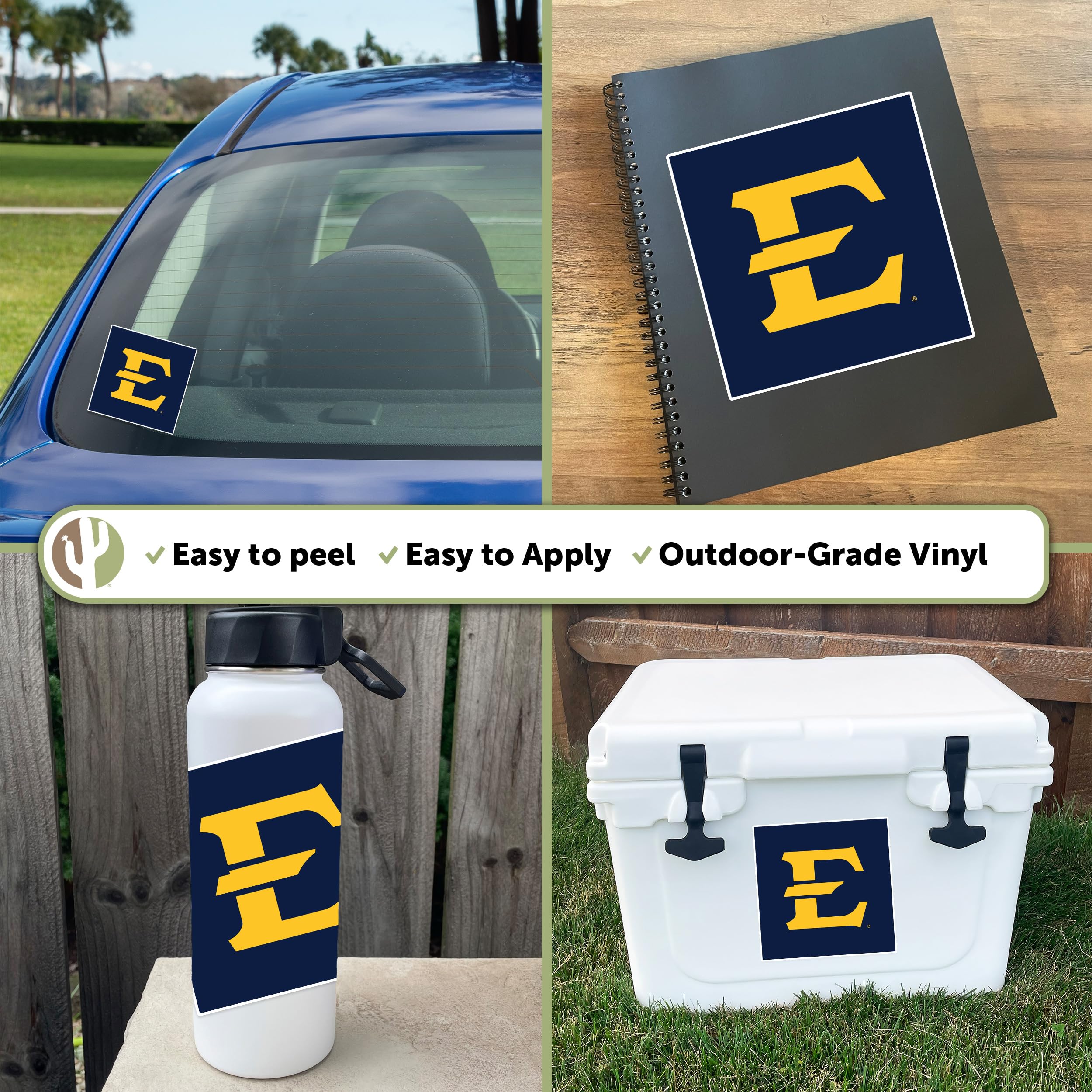 ETSU Buccaneers Desert Cactus Vinyl Decal Sticker - Waterproof Laptop, Car, Water Bottle, Scrapbook Decor for Tennessee State University Fans (IND 00001A) | Perfect for College Dorm, Game Day & Alumni Pride