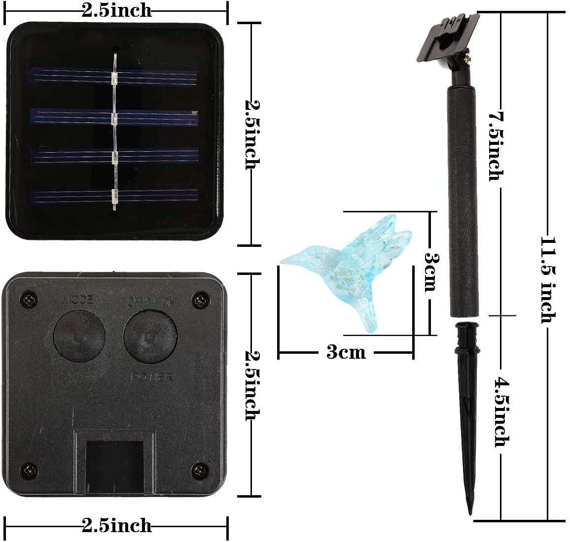 Starryfill 30 LED Solar Hummingbird String Lights - 1.1