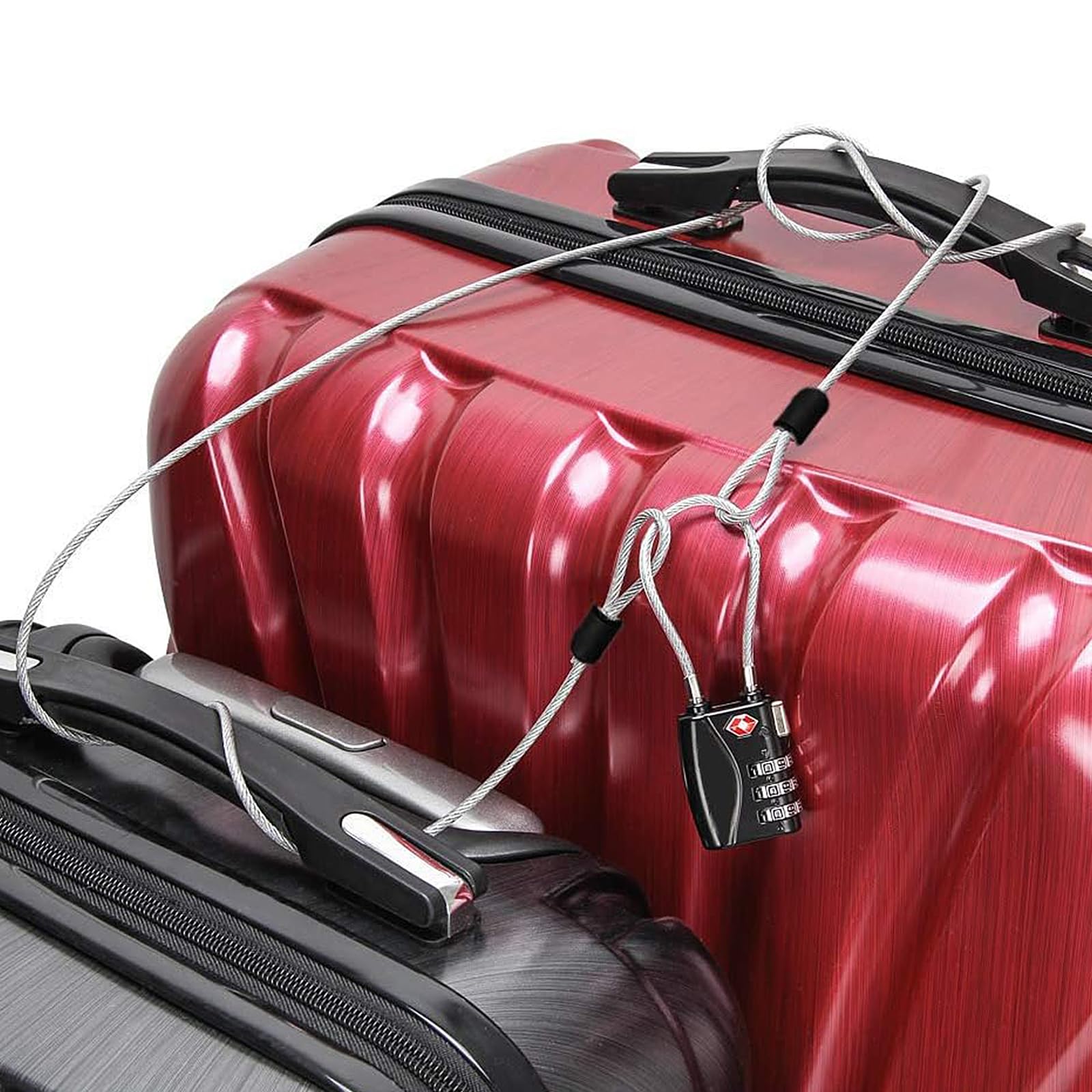 12 Pack 4ft 3mm Anti-Theft Security Cable - Braided Stainless Steel Luggage Lock Wire Rope with Double Loop for Travel, Bikes & Outdoor Safety - Perfect for Securing Suitcases, Bicycles, Camping Gear & More