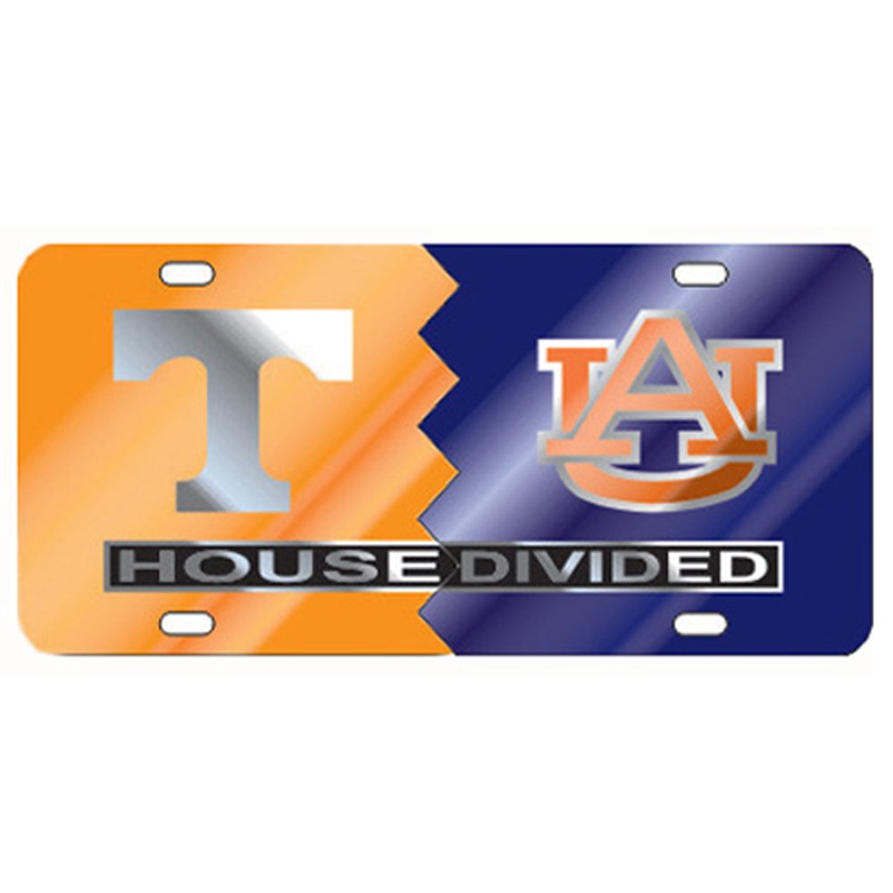 Tennessee Auburn House Divided Laser Cut License Plate - Custom College Football Fan Car Accessory for Tailgating & Game Day Decor