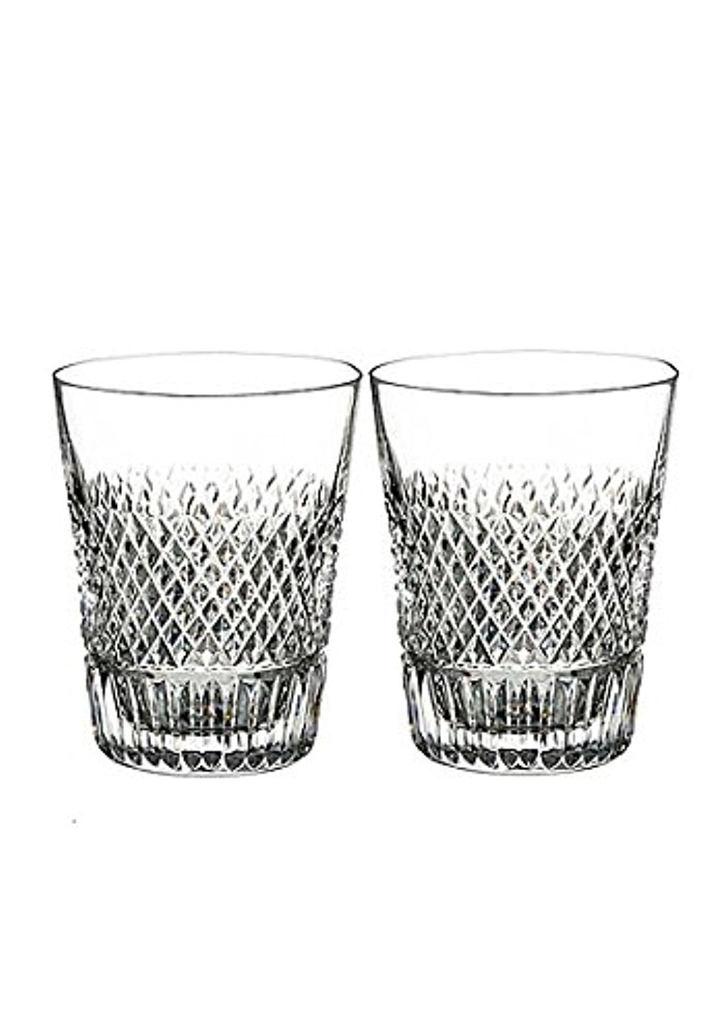 Waterford Diamond Line Shot Glass Set of 2 - Premium Crystal Whiskey Glasses for Bourbon, Tequila & Liquor - Perfect for Home Bars, Parties & Gifts