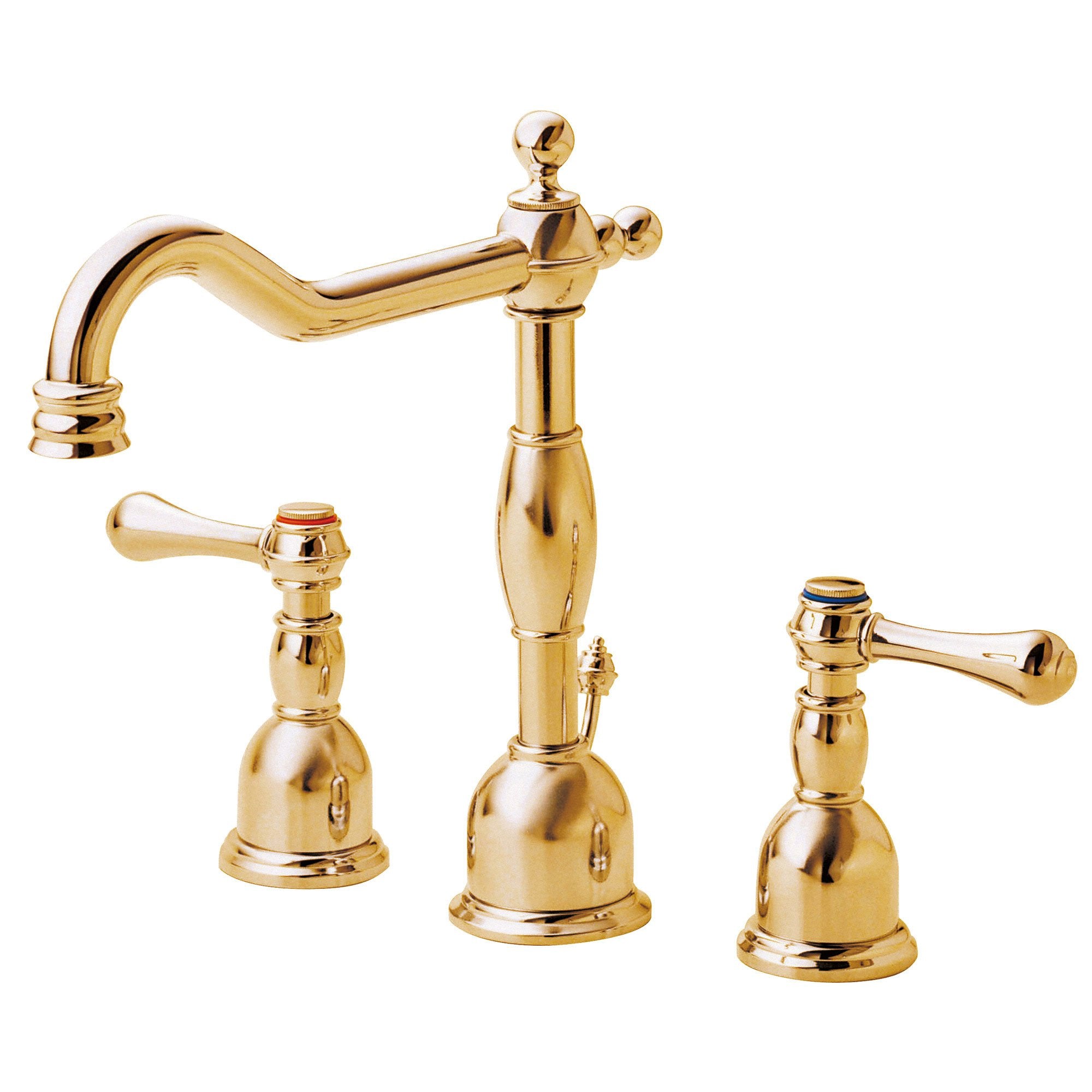 Danze Opulence Polished Brass Traditional Widespread Bathroom Sink Faucet - Elegant Vintage Style for Bathroom Vanity & Powder Room Decor