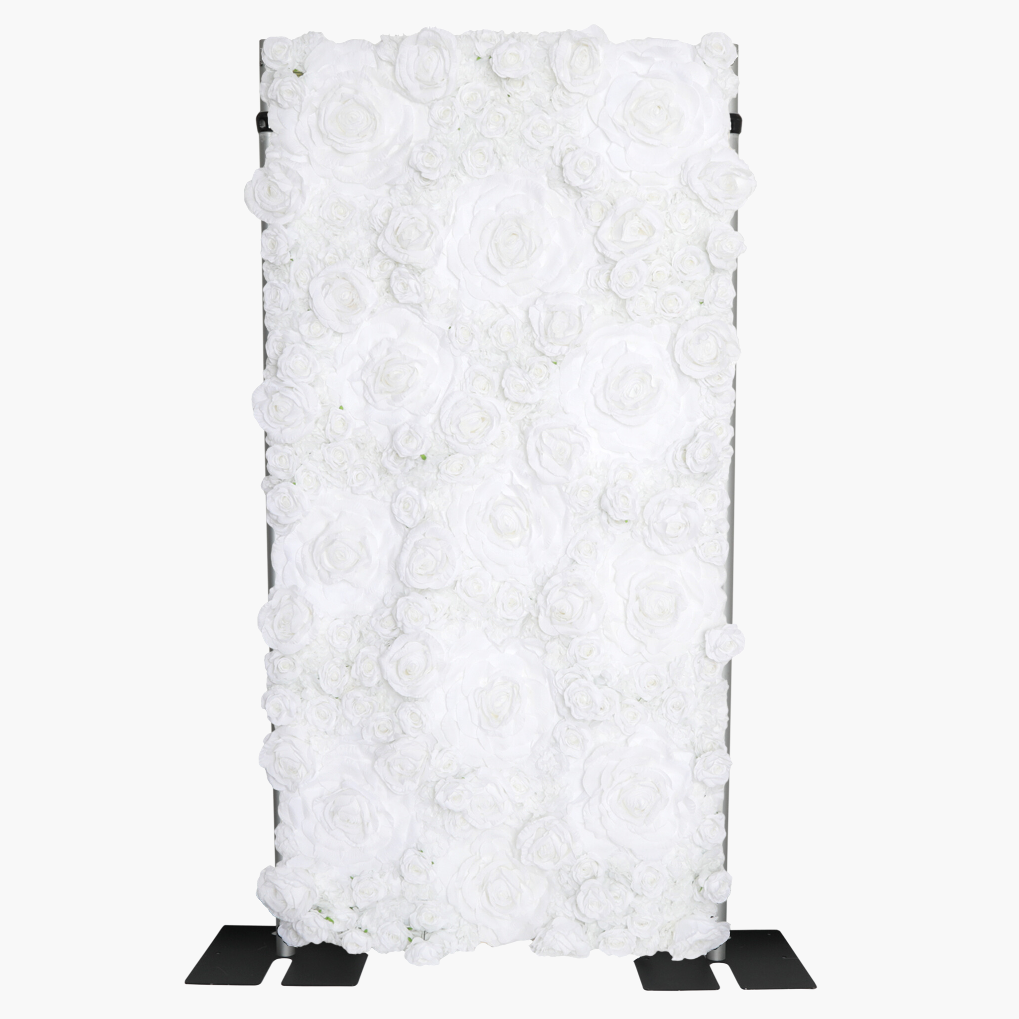 Luxury Roll Up Flower Wall Backdrop - 8ft x 4ft White Floral Photo Booth Decor for Weddings, Parties & Events | Easy Setup & Reusable