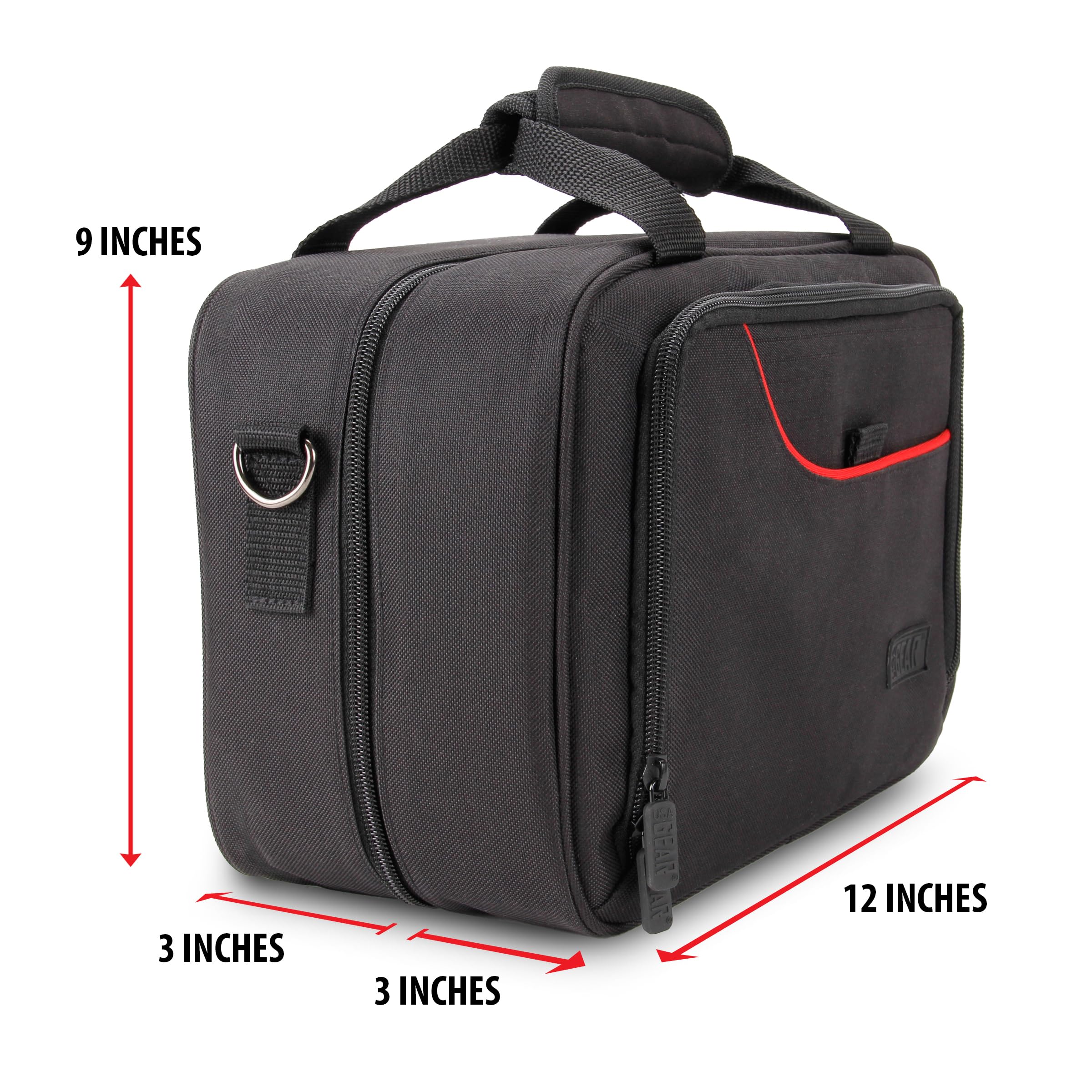 USA Gear Drone Carrying Case - Waterproof Hard Shell Compatible with DJI Mavic Pro 2, Yuneec Breeze & Most Drones - Fits Drone, Controller, 4 Batteries & Accessories - Perfect for Travel, Hiking & Outdoor Photography (Red)